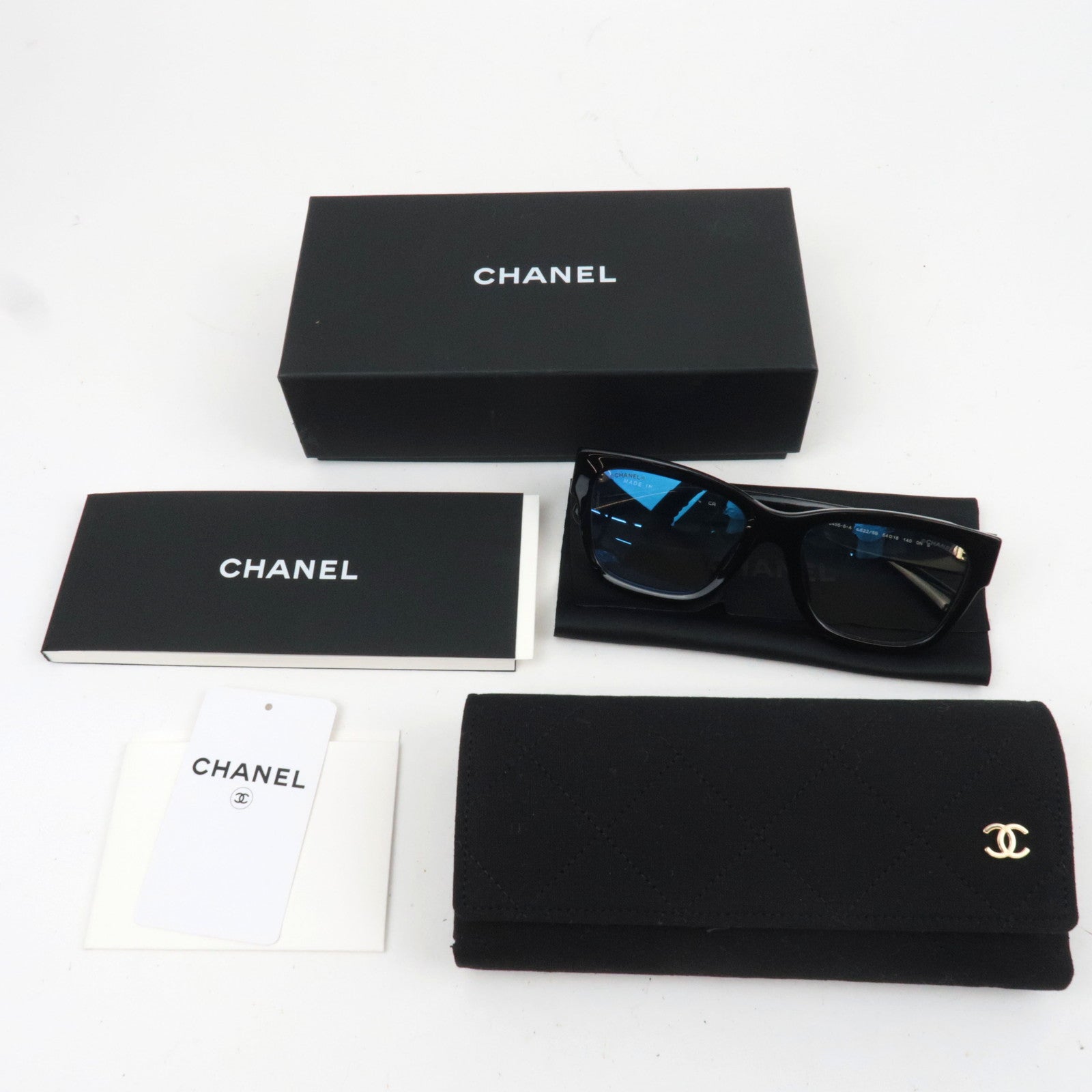 CHANEL Sunglasses 3455-S-A c.622/SB 54□18 140 ON S Black *Box, Case, Cloths