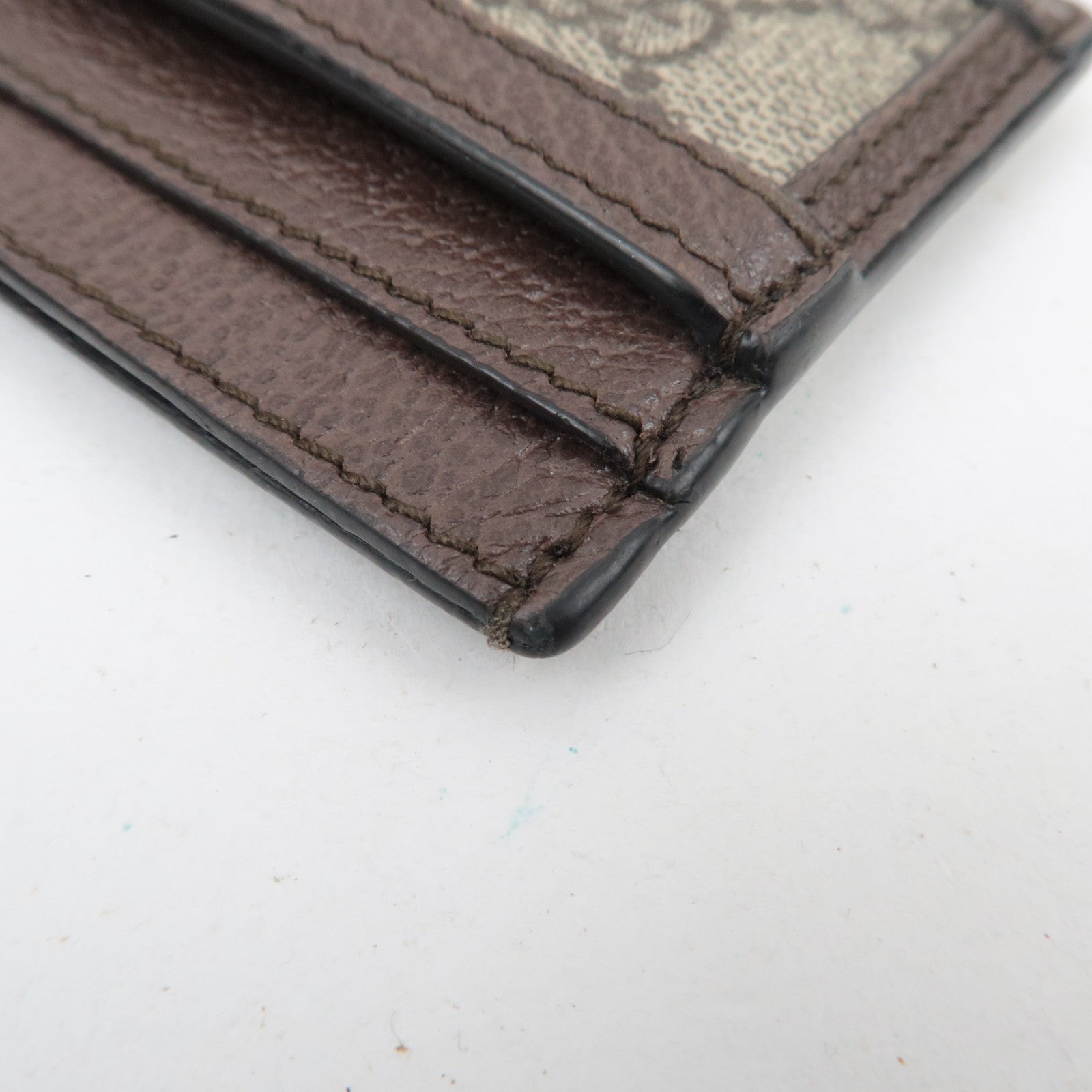 GUCCI Ophidia GG Supreme Leather Card Case Beige 523159 *Box