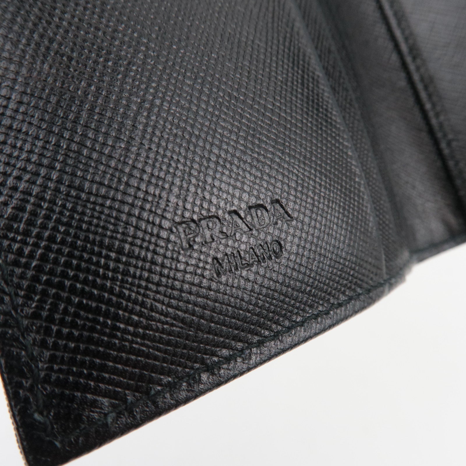 PRADA Nylon Leather Double-Hook Wallet Black *Box