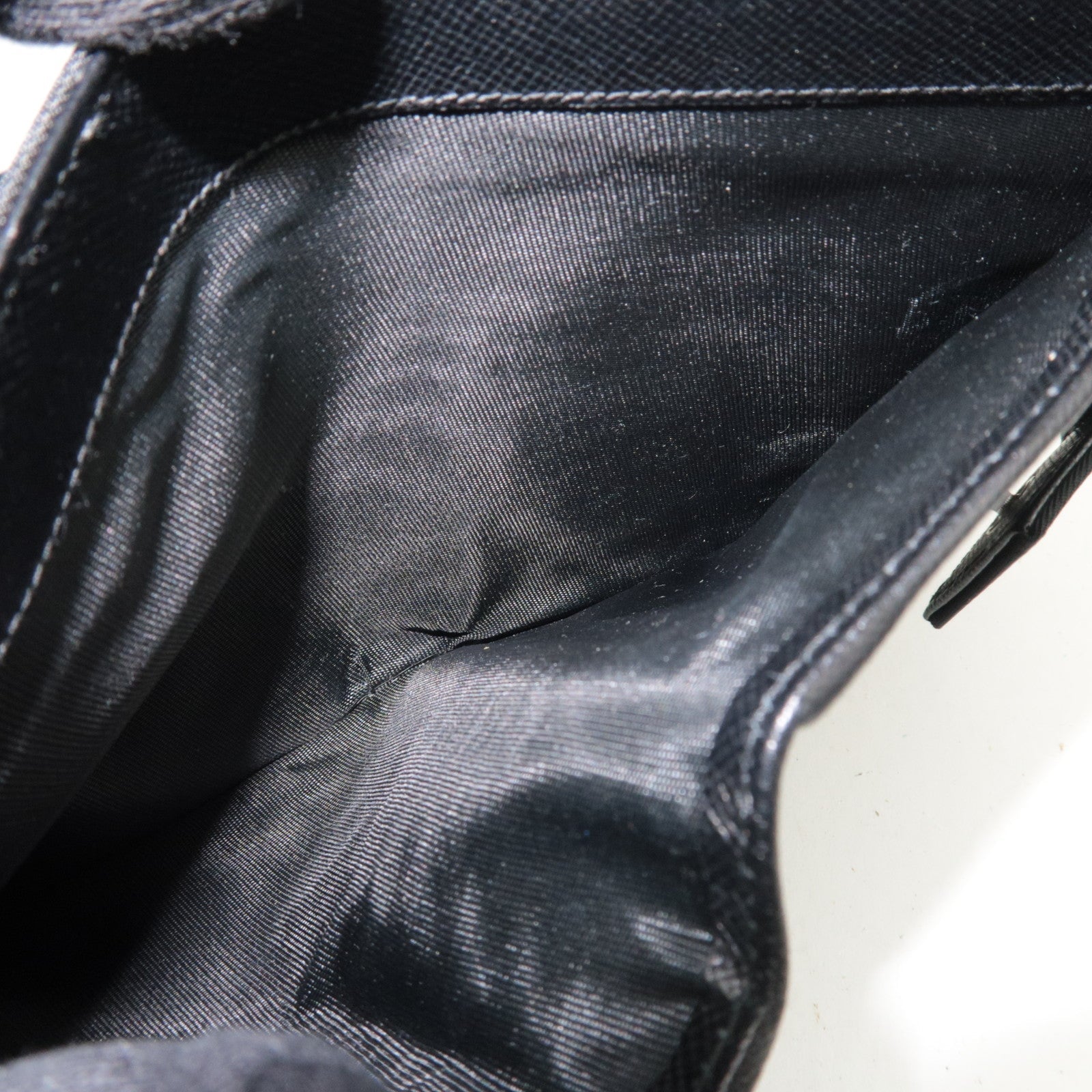 PRADA Nylon Leather Double-Hook Wallet Black *Box