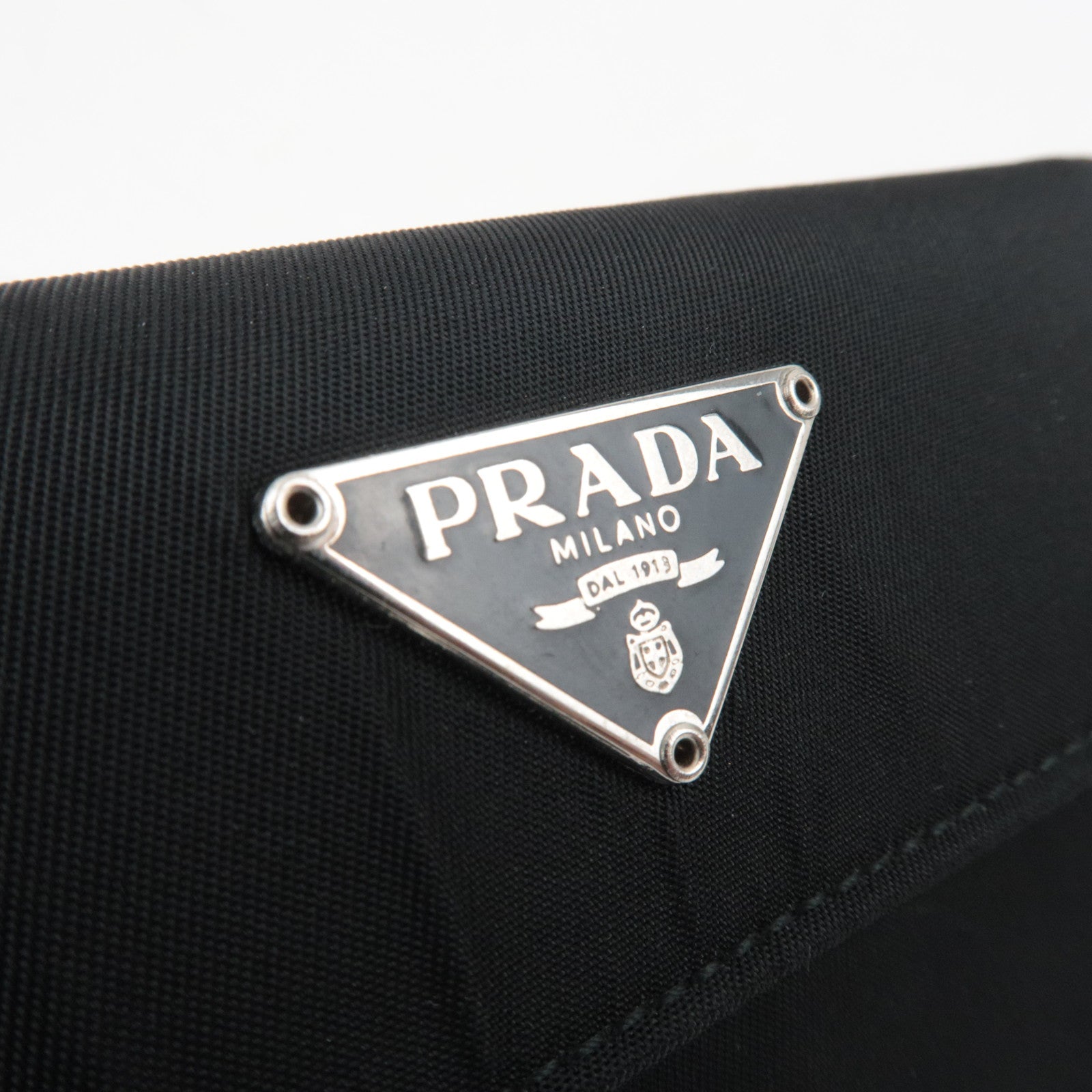 PRADA Nylon Leather Double-Hook Wallet Black *Box