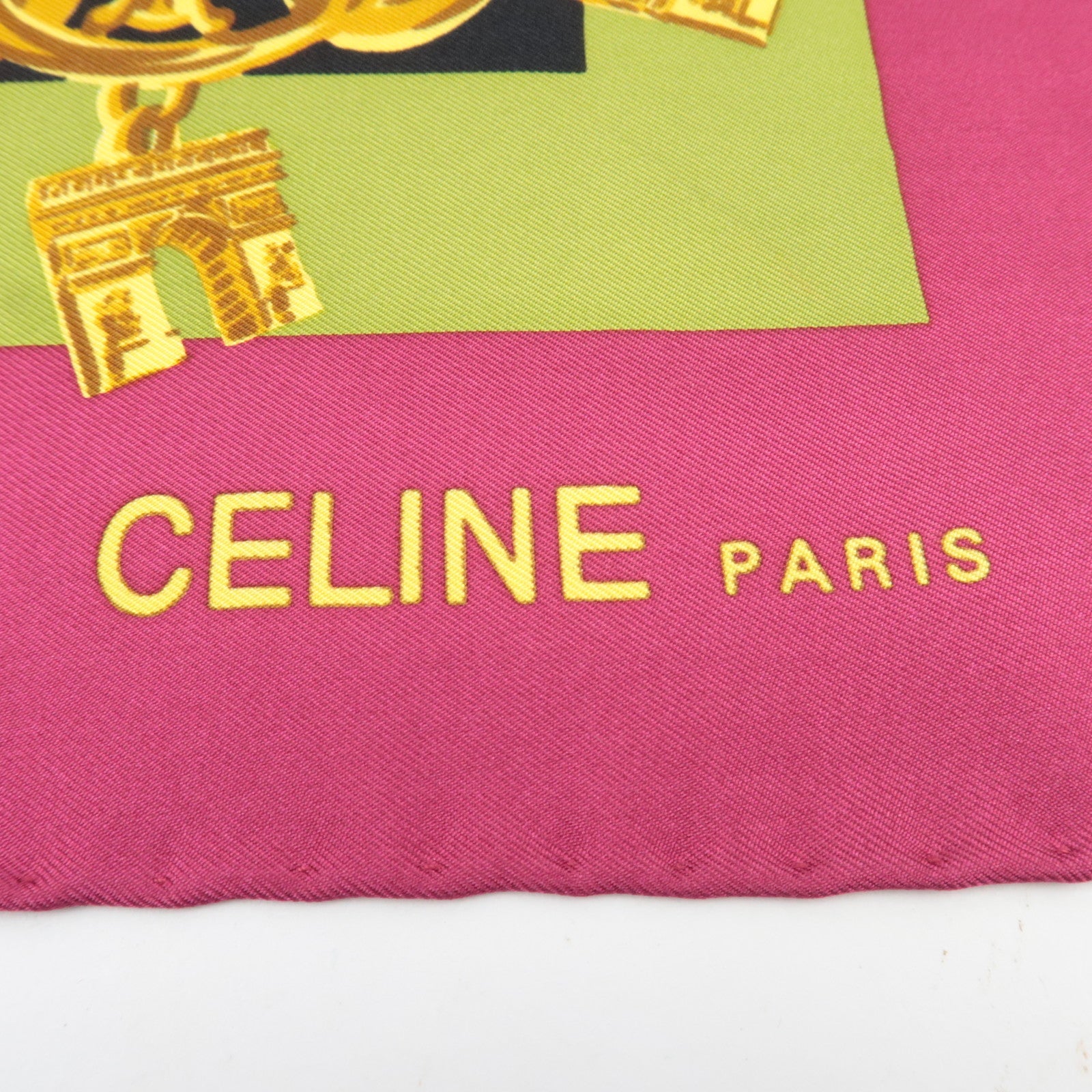CELINE Large Scarf Eiffel Tower 100% Silk Multicolor *Box