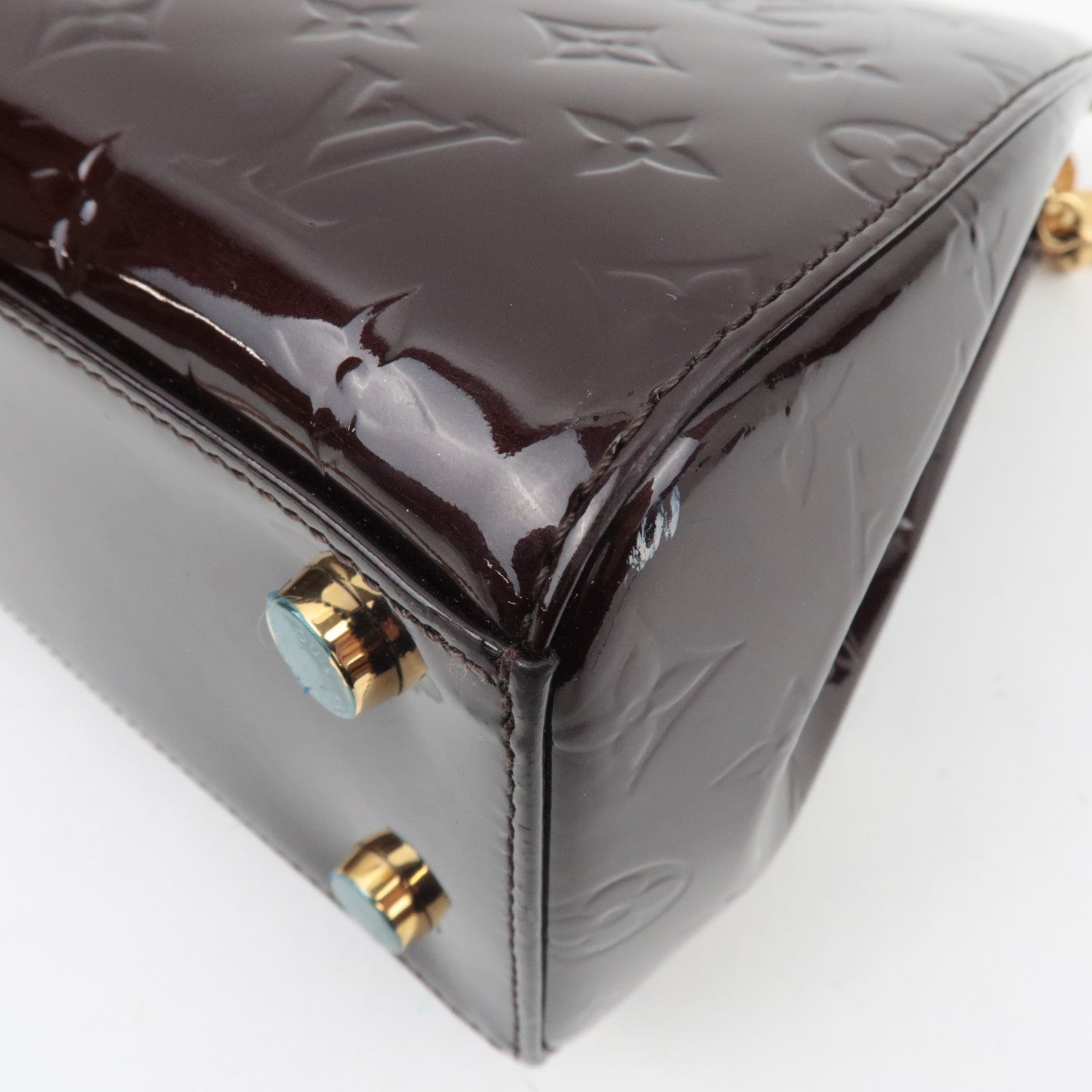 Louis Vuitton Monogram Vernis Brea MM 2Way Handbag Amarante M91690 AA0183 *Strap