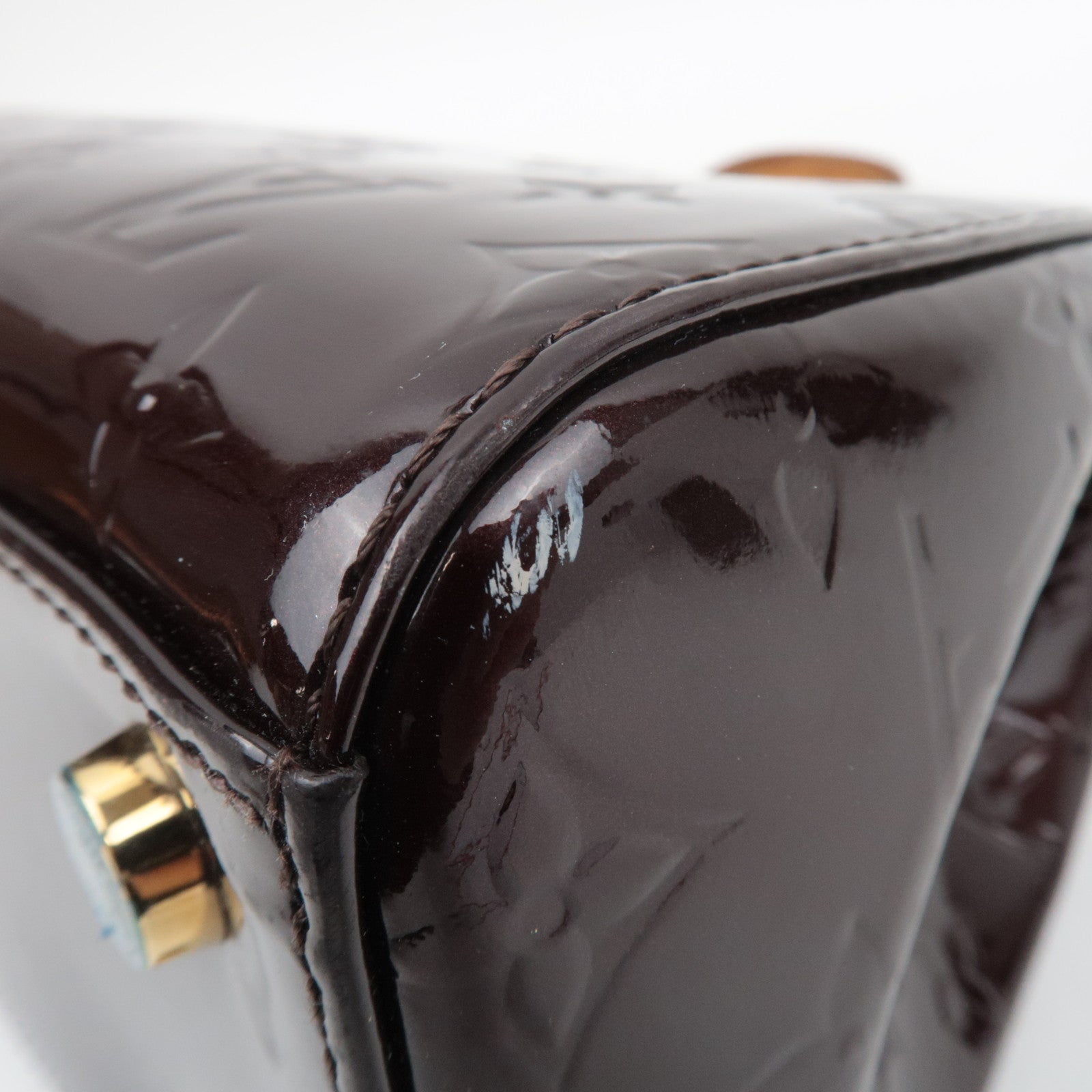 Louis Vuitton Monogram Vernis Brea MM 2Way Handbag Amarante M91690 AA0183 *Strap