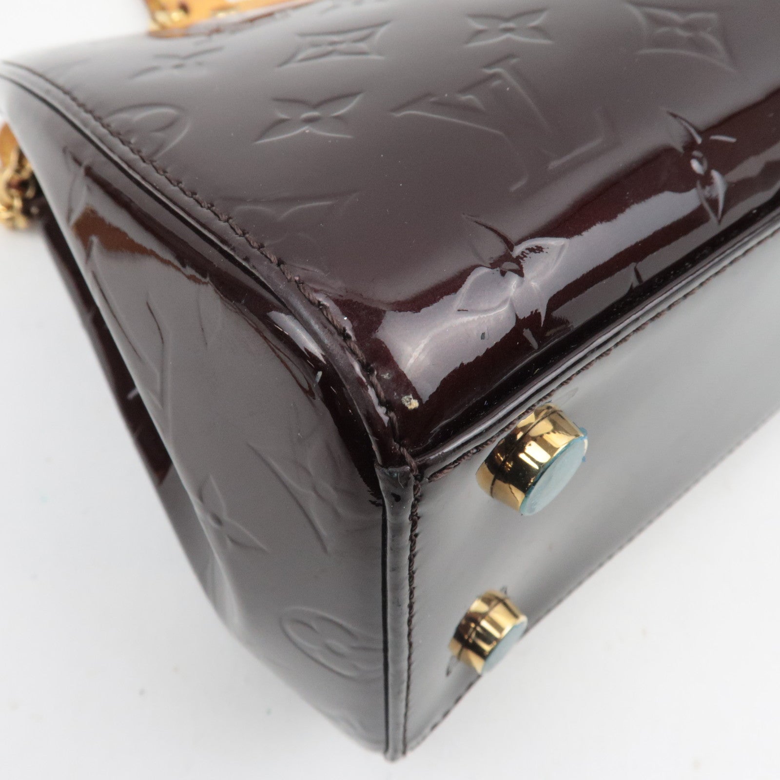 Louis Vuitton Monogram Vernis Brea MM 2Way Handbag Amarante M91690 AA0183 *Strap