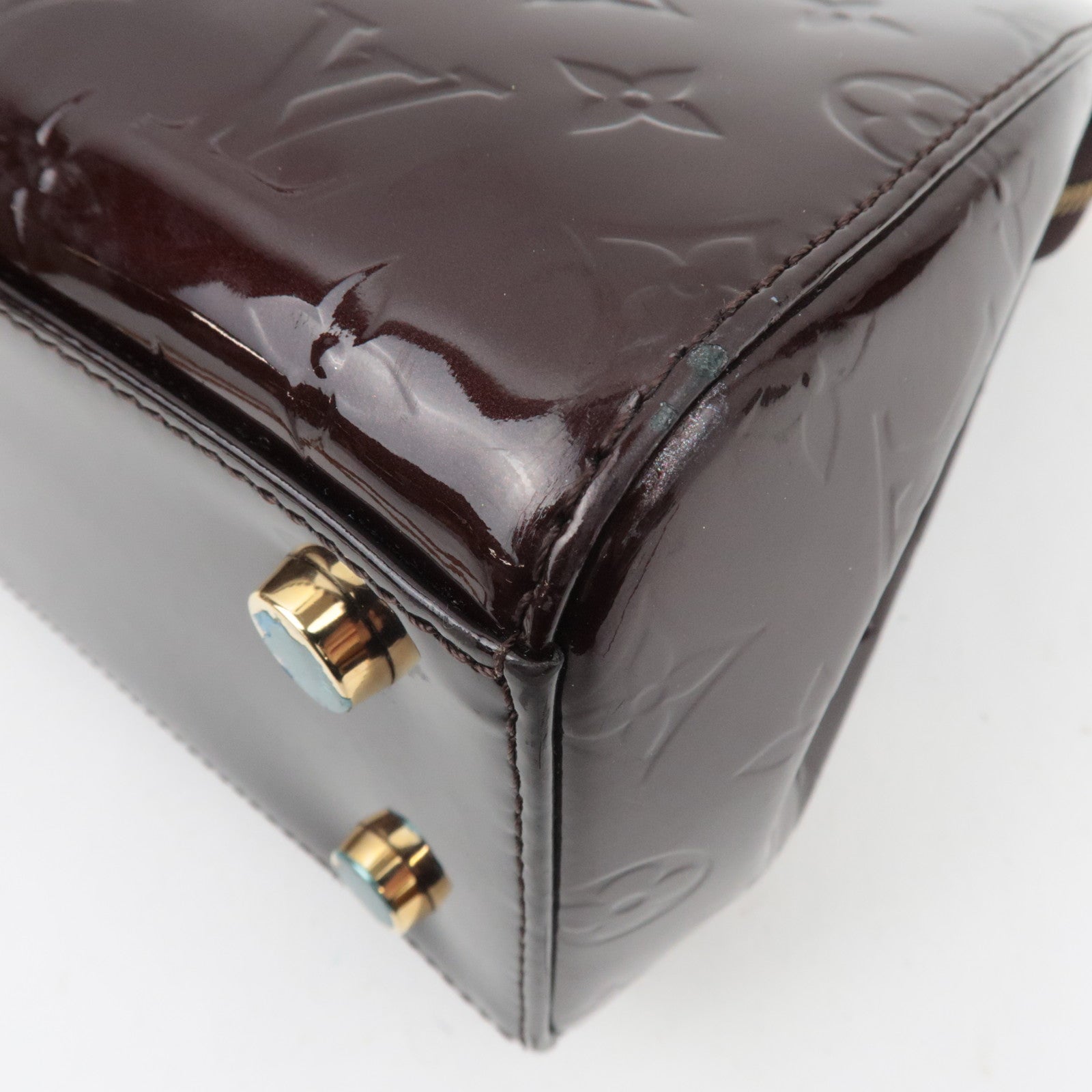 Louis Vuitton Monogram Vernis Brea MM 2Way Handbag Amarante M91690 AA0183 *Strap