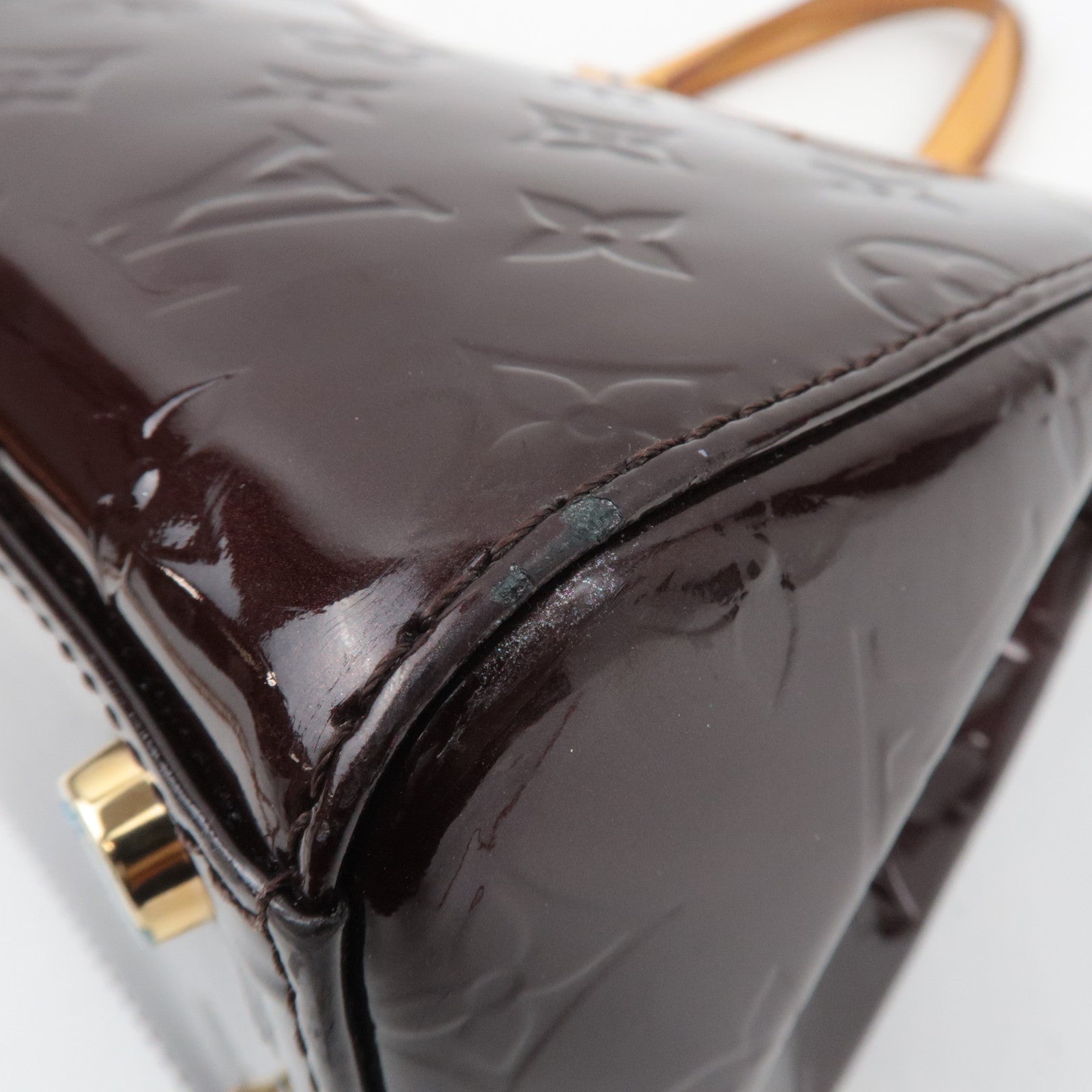 Louis Vuitton Monogram Vernis Brea MM 2Way Handbag Amarante M91690 AA0183 *Strap