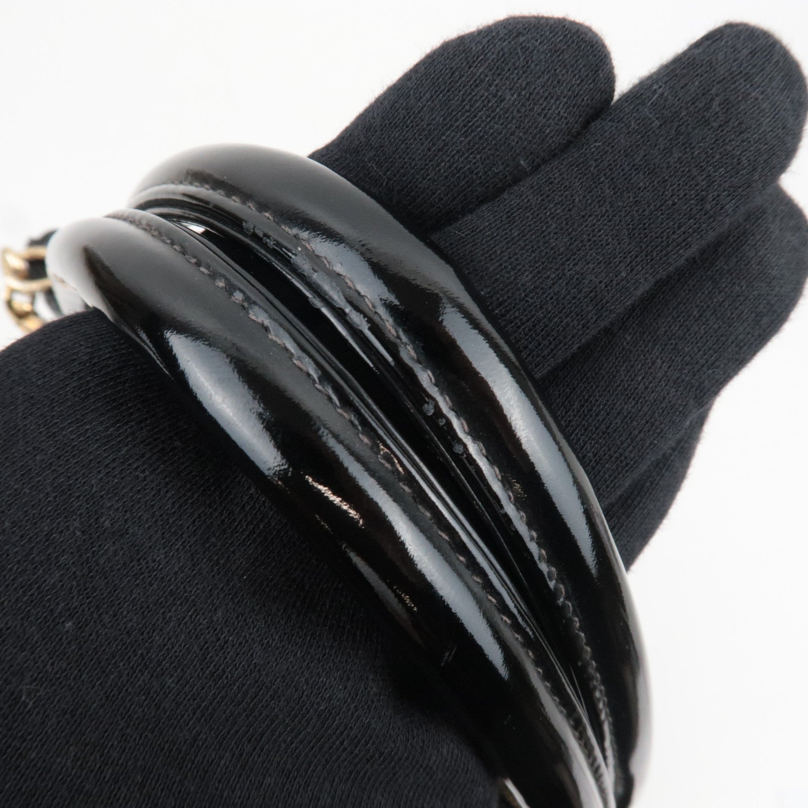 CHANEL Matelasse Patent Medallion Tote Bag Black A01804 7672867 *G card