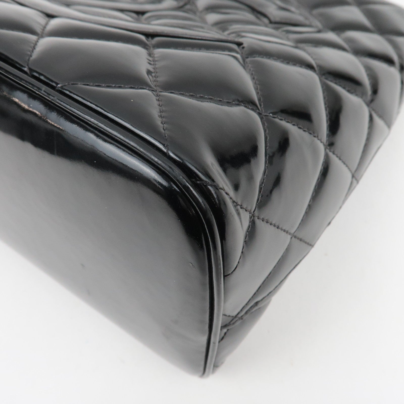 CHANEL Matelasse Patent Medallion Tote Bag Black A01804 7672867 *G card