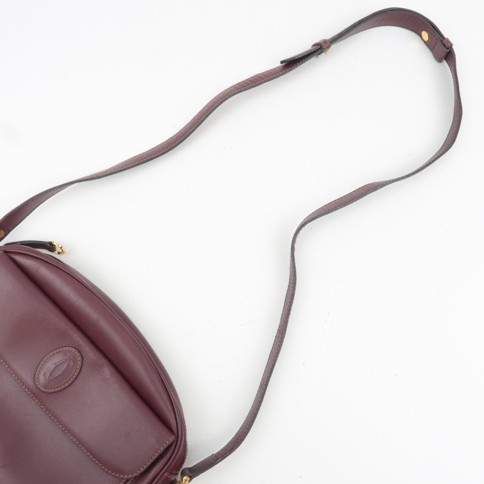 Cartier Must Line Leather Shoulder Bag Bordeaux *Dust bag