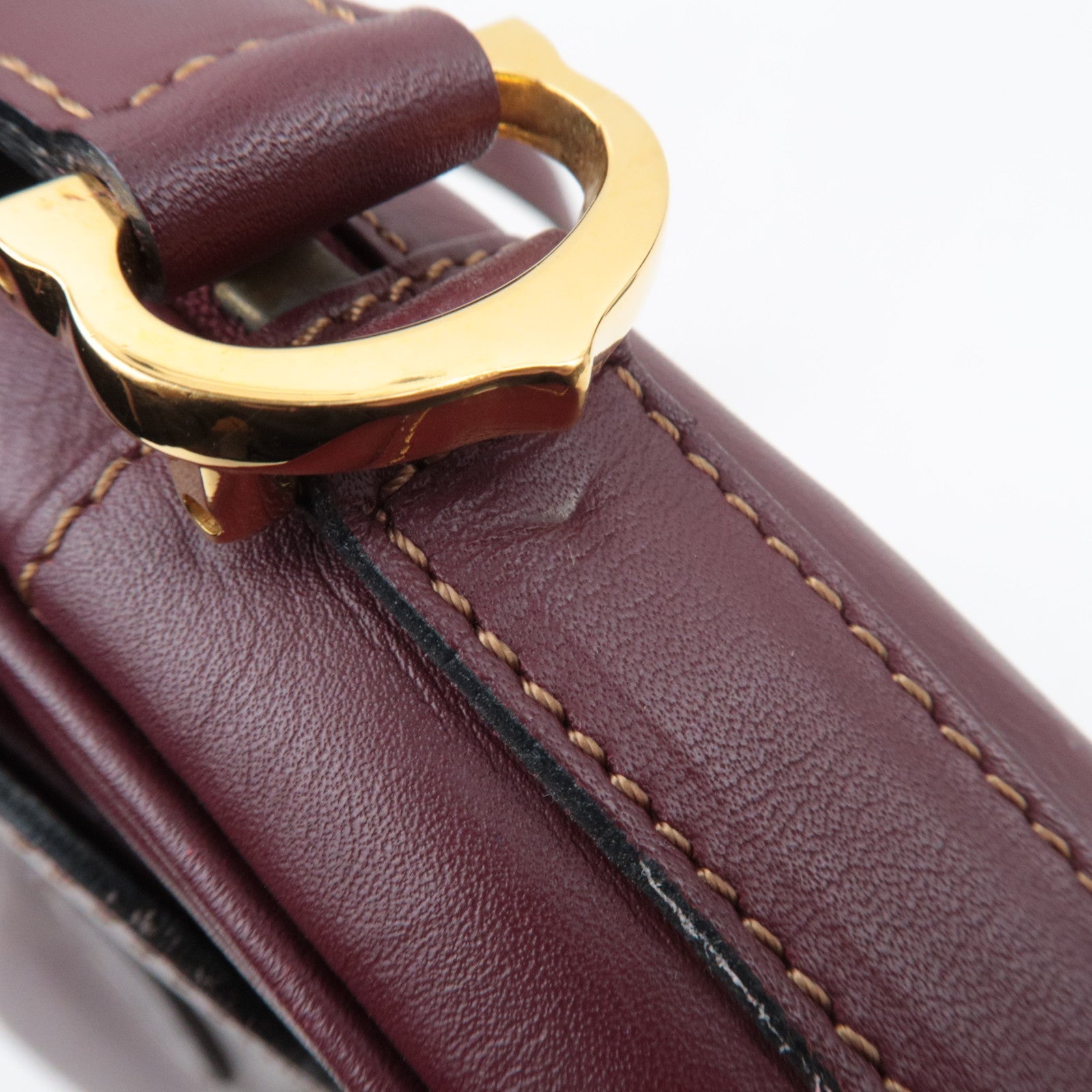 Cartier Must Line Leather Shoulder Bag Bordeaux *Dust bag