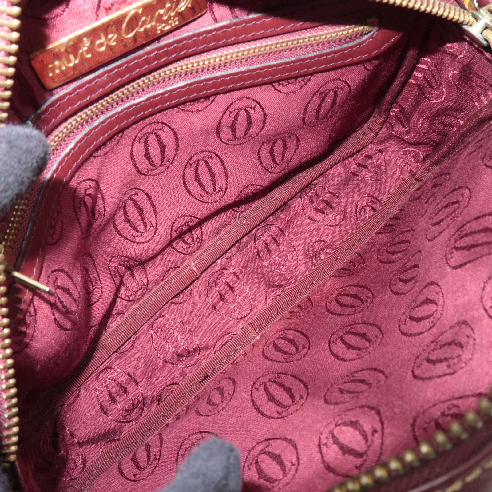 Cartier Must Line Leather Shoulder Bag Bordeaux *Dust bag