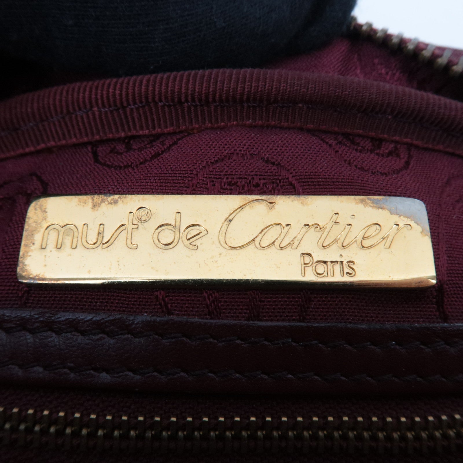 Cartier Must Line Leather Shoulder Bag Bordeaux *Dust bag