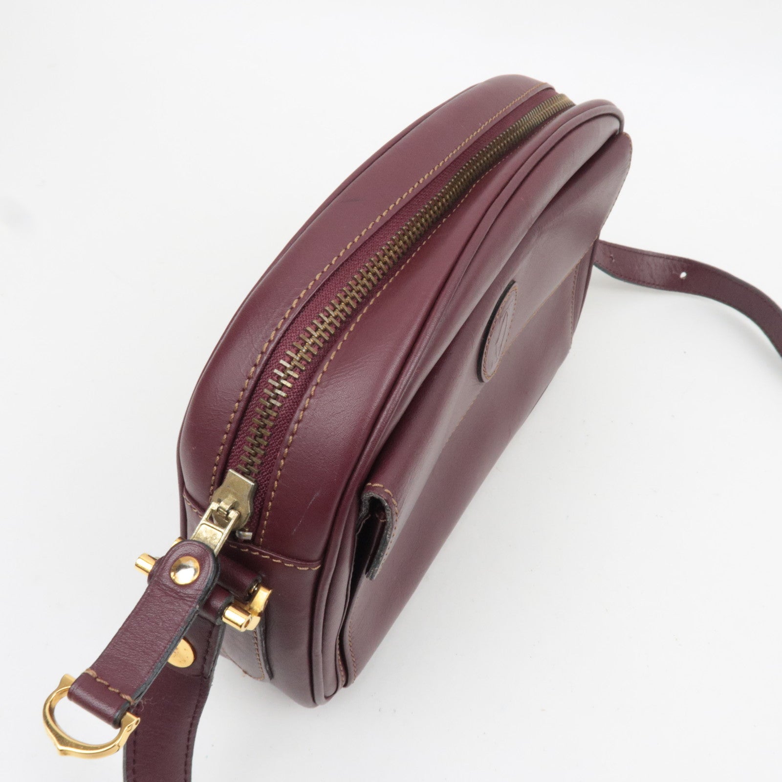 Cartier Must Line Leather Shoulder Bag Bordeaux *Dust bag
