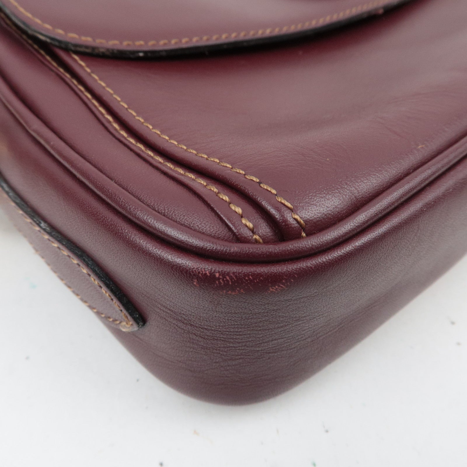 Cartier Must Line Leather Shoulder Bag Bordeaux *Dust bag