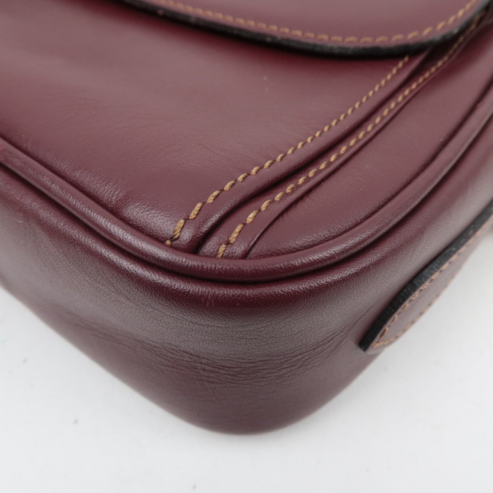 Cartier Must Line Leather Shoulder Bag Bordeaux *Dust bag