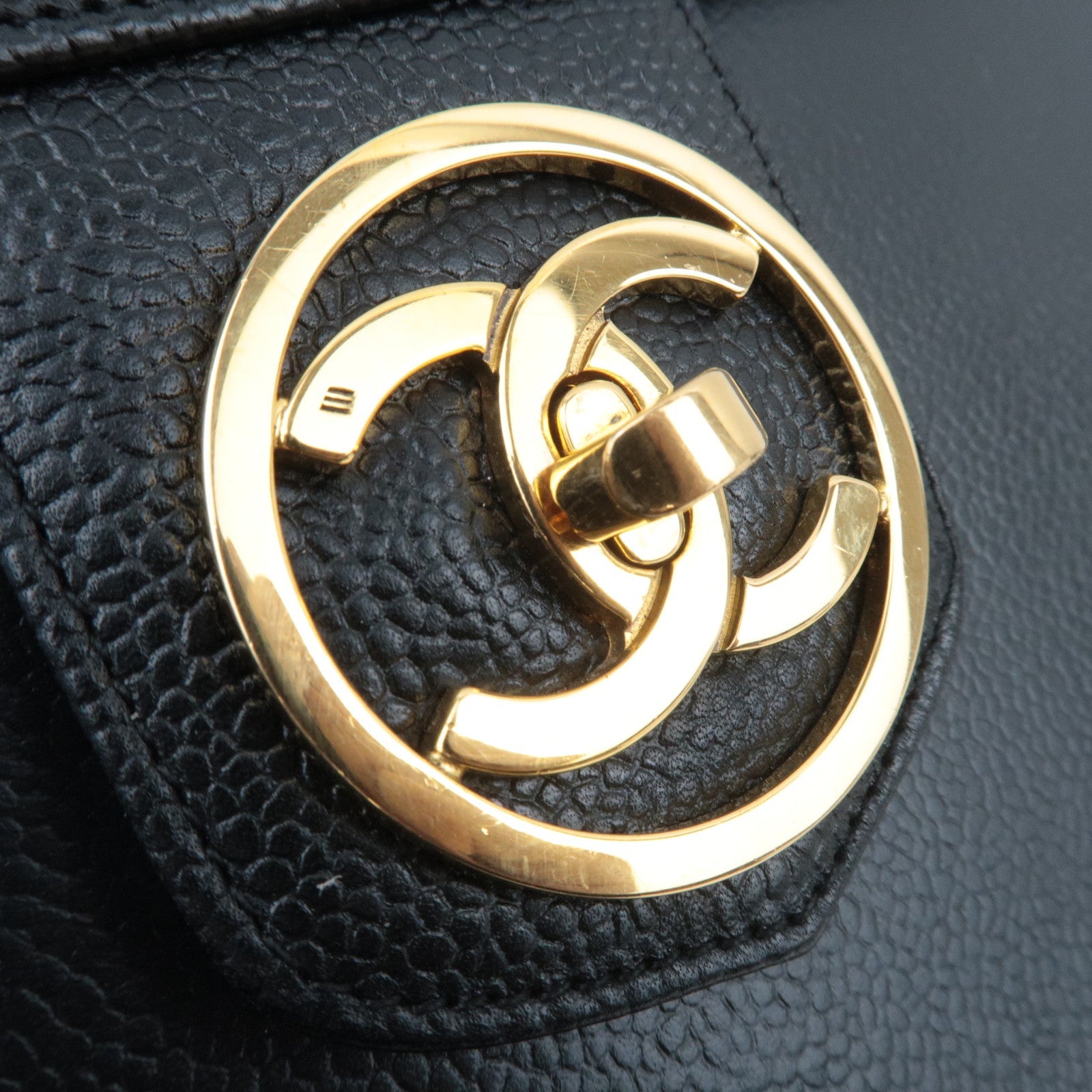 CHANEL Cocomark 2Way Vanity Bag Caviarskin Black A01999 *Dust bag, Strap, G card