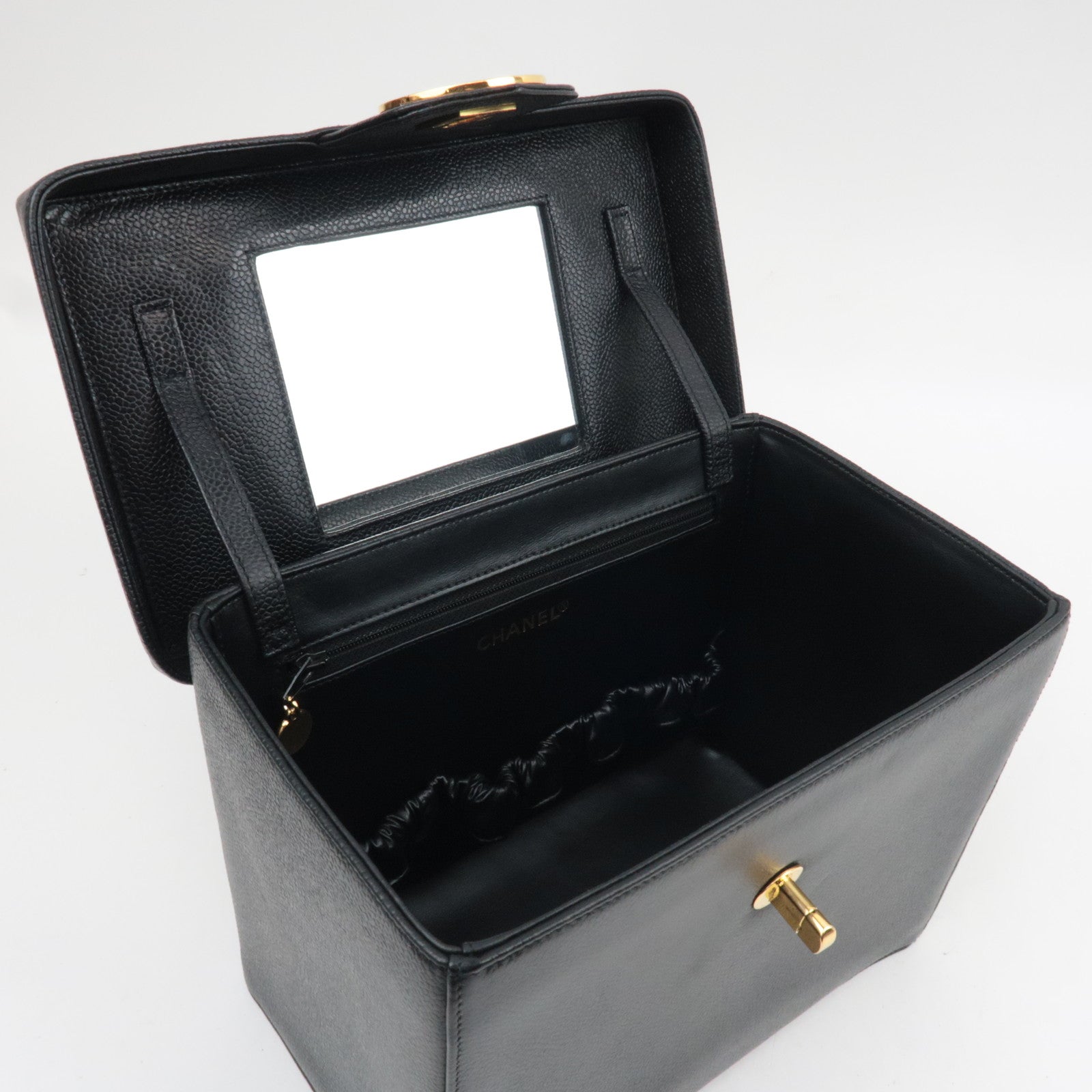 CHANEL Cocomark 2Way Vanity Bag Caviarskin Black A01999 *Dust bag, Strap, G card