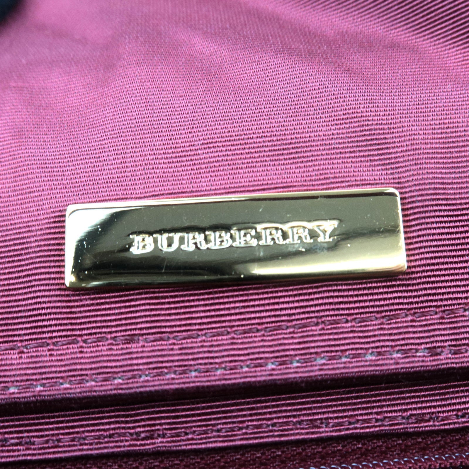 BURBERRY Nova Plaid Shoulder Bag Canvas Leather Beige Bordeaux