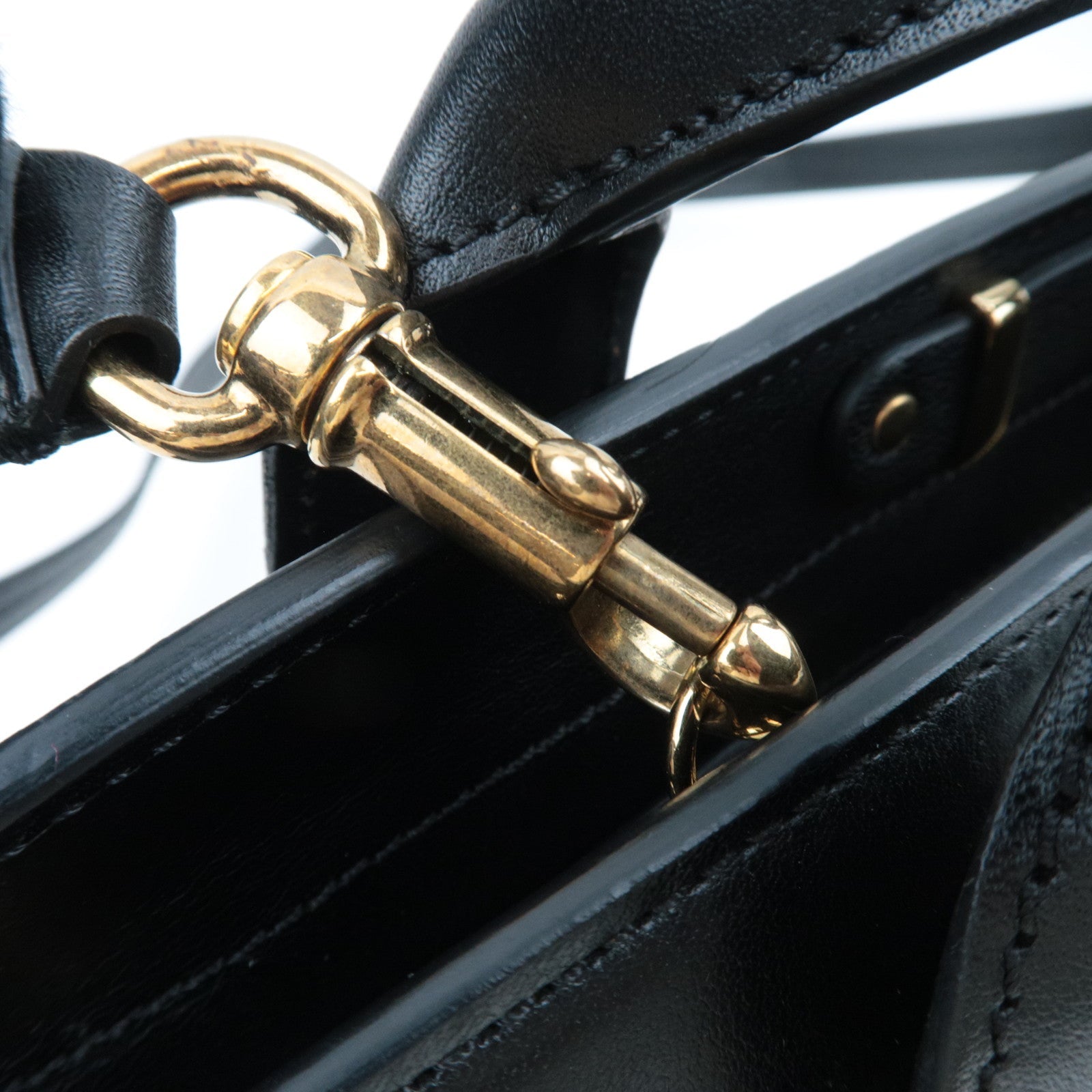 Chloe Little Alice 2Way Leather Shoulder Bag Black *Strap