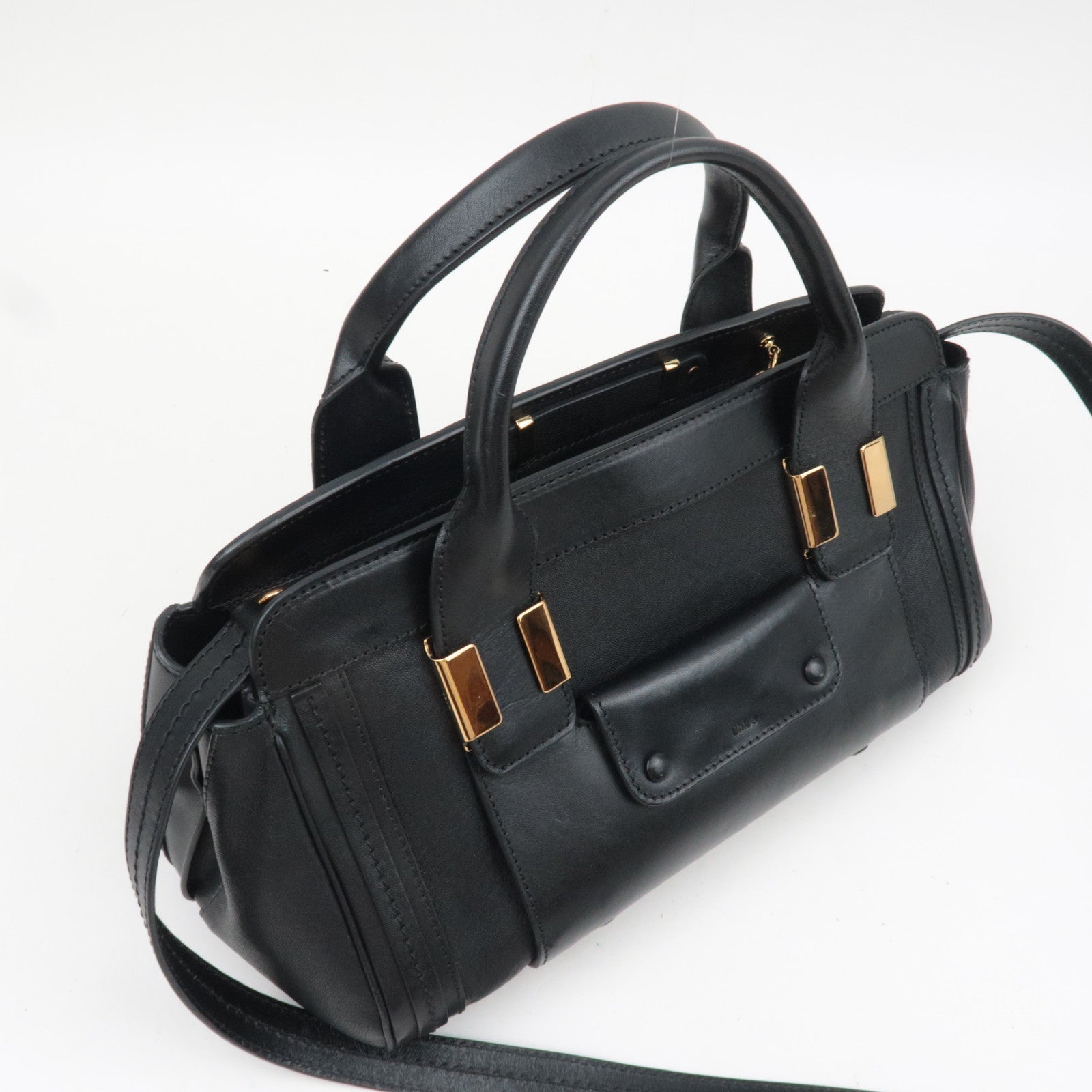 Chloe Little Alice 2Way Leather Shoulder Bag Black *Strap