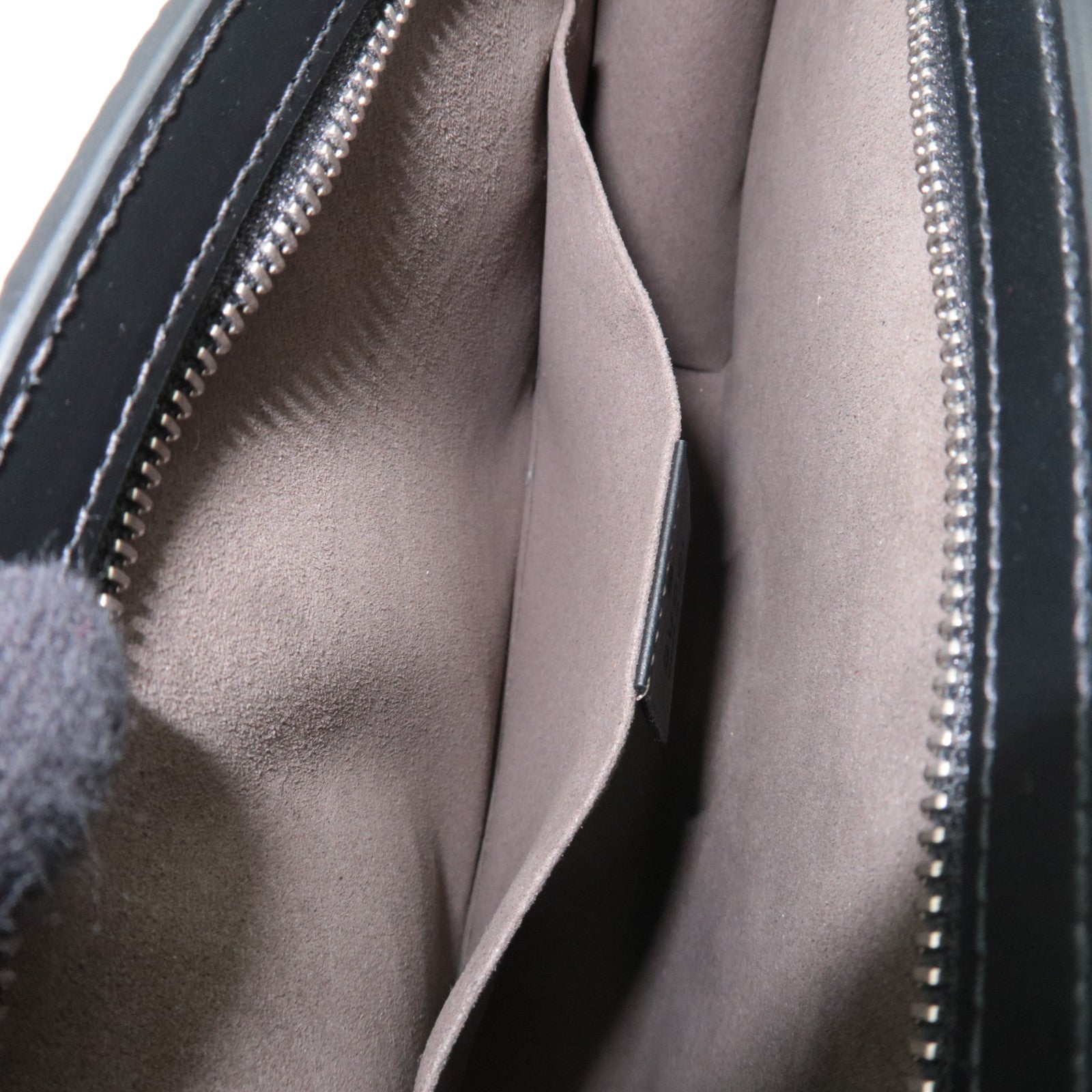 GUCCI Sherry Guccissima Clutch Bag Leather Black 475316