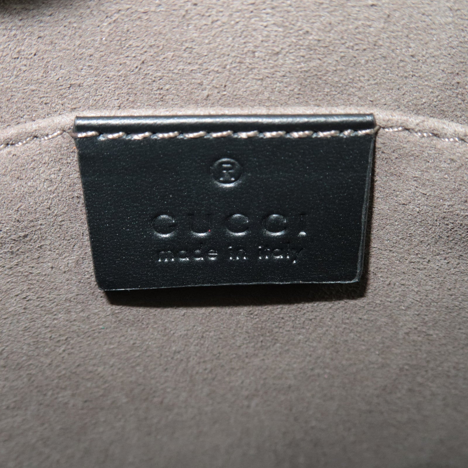 GUCCI Sherry Guccissima Clutch Bag Leather Black 475316