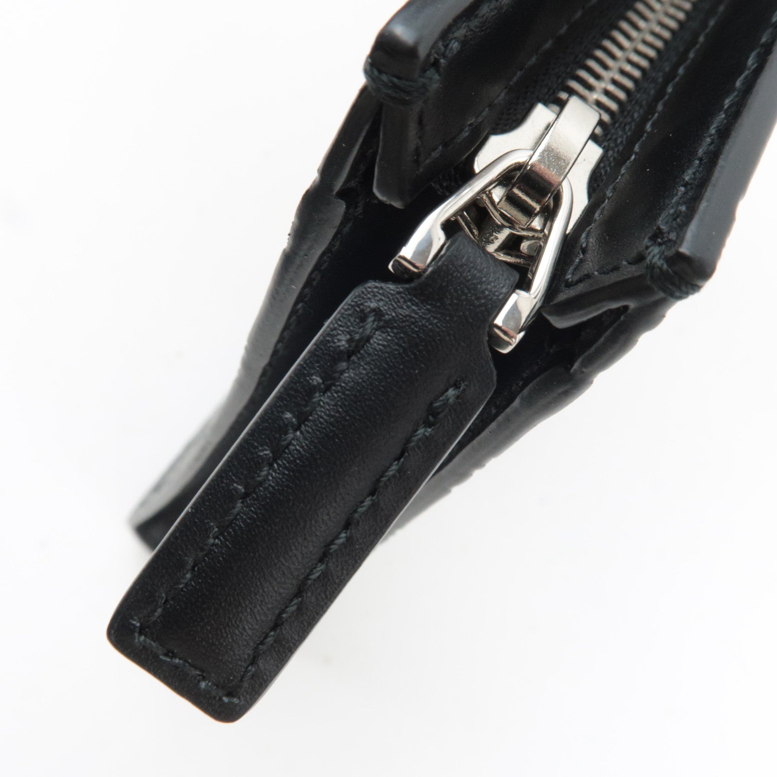 GUCCI Sherry Guccissima Clutch Bag Leather Black 475316