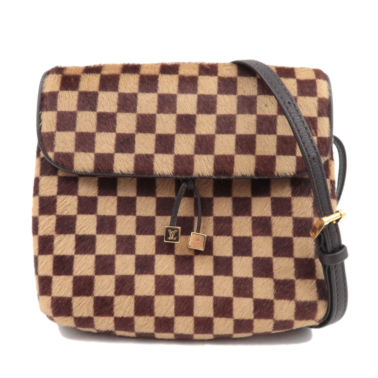 Louis Vuitton Damier Sauvage Gazelle Shoulder Bag Calf Leather M92130 *Strap84582