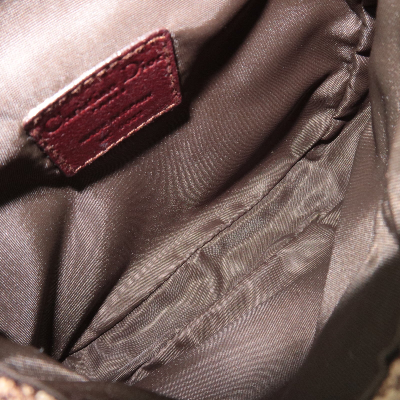 Christian Dior Trotter Canvas Leather Mini Shoulder Bag Beige Brown