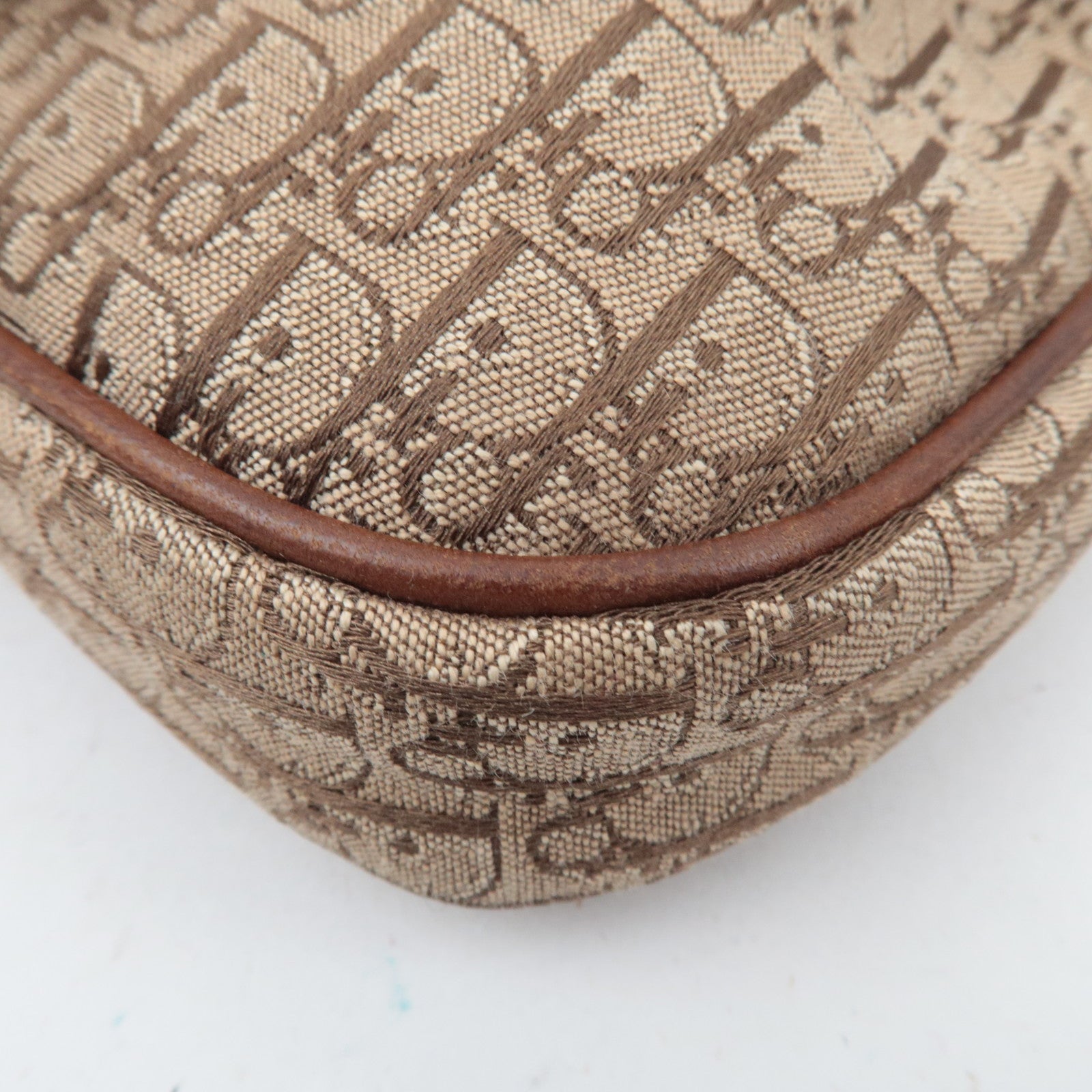 Christian Dior Trotter Canvas Leather Mini Shoulder Bag Beige Brown