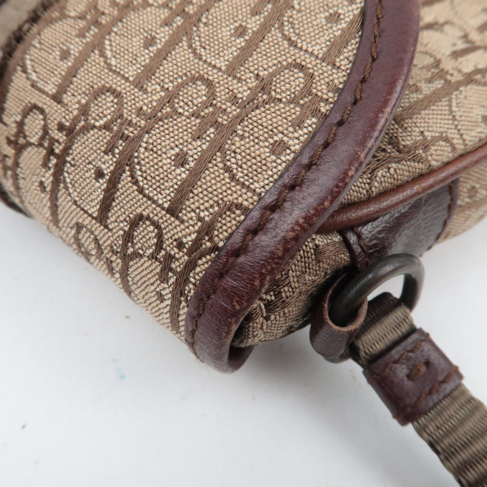 Christian Dior Trotter Canvas Leather Mini Shoulder Bag Beige Brown