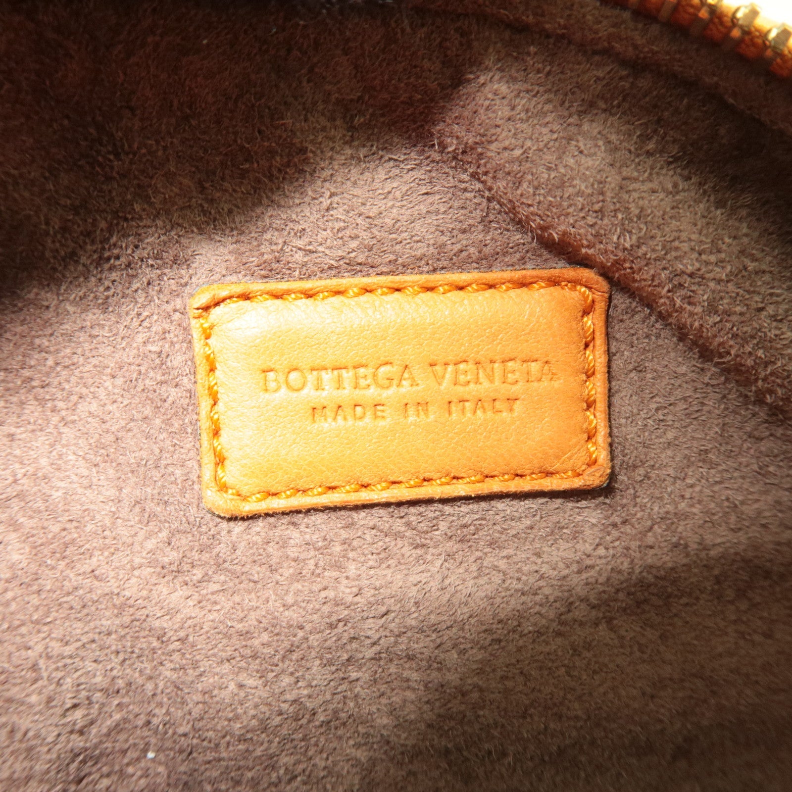 BOTTEGA VENETA Intrecciato Leather Handle Handbag Orange 114087