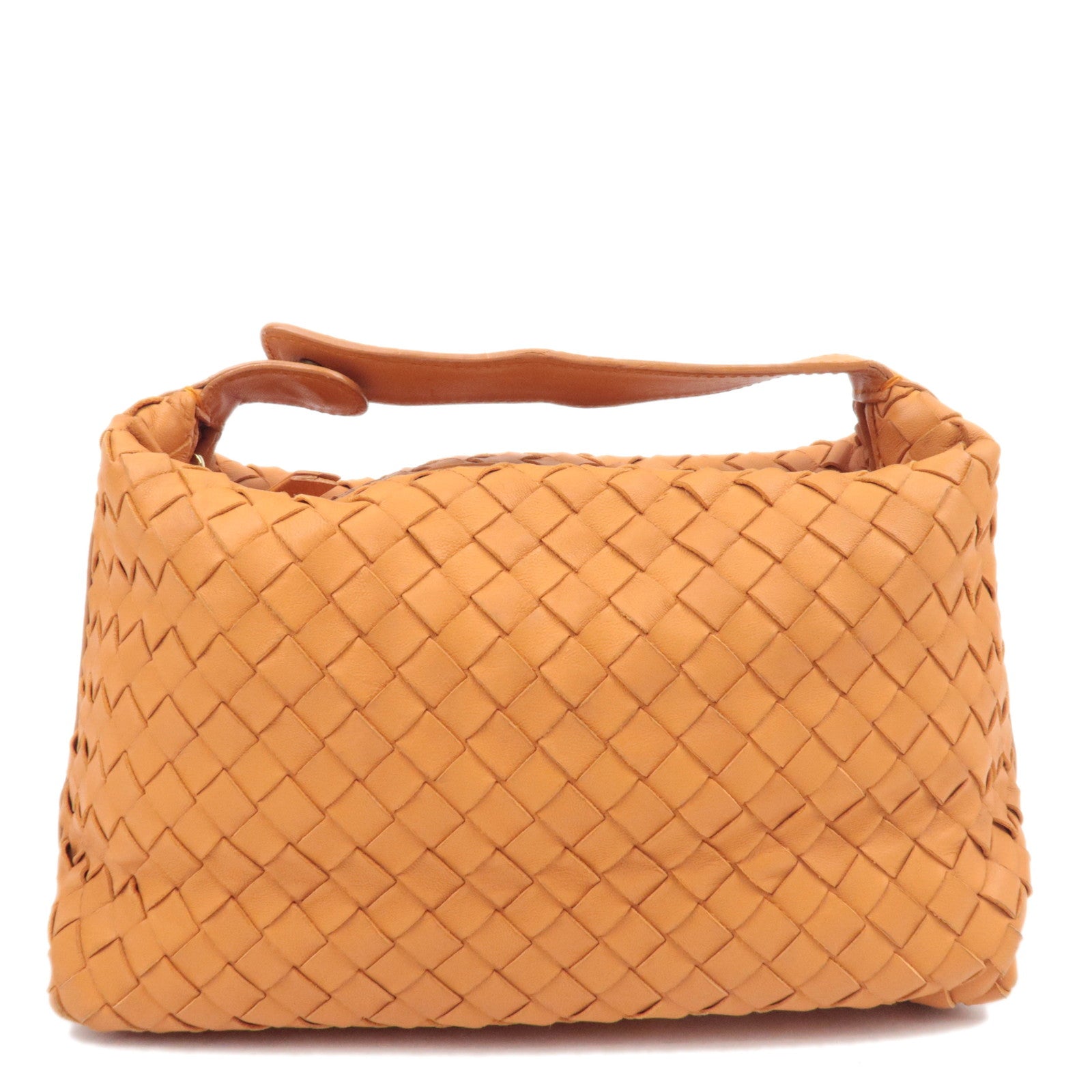 BOTTEGA VENETA Intrecciato Leather Handle Handbag Orange 11408784592