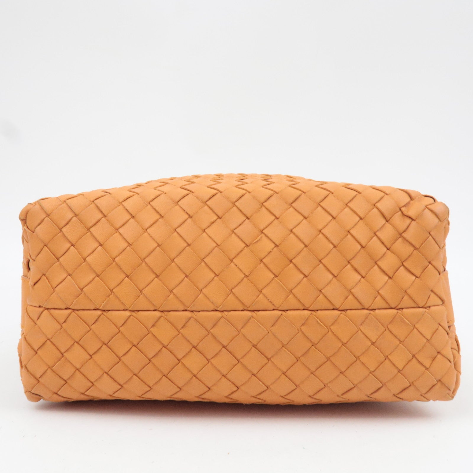 BOTTEGA VENETA Intrecciato Leather Handle Handbag Orange 114087
