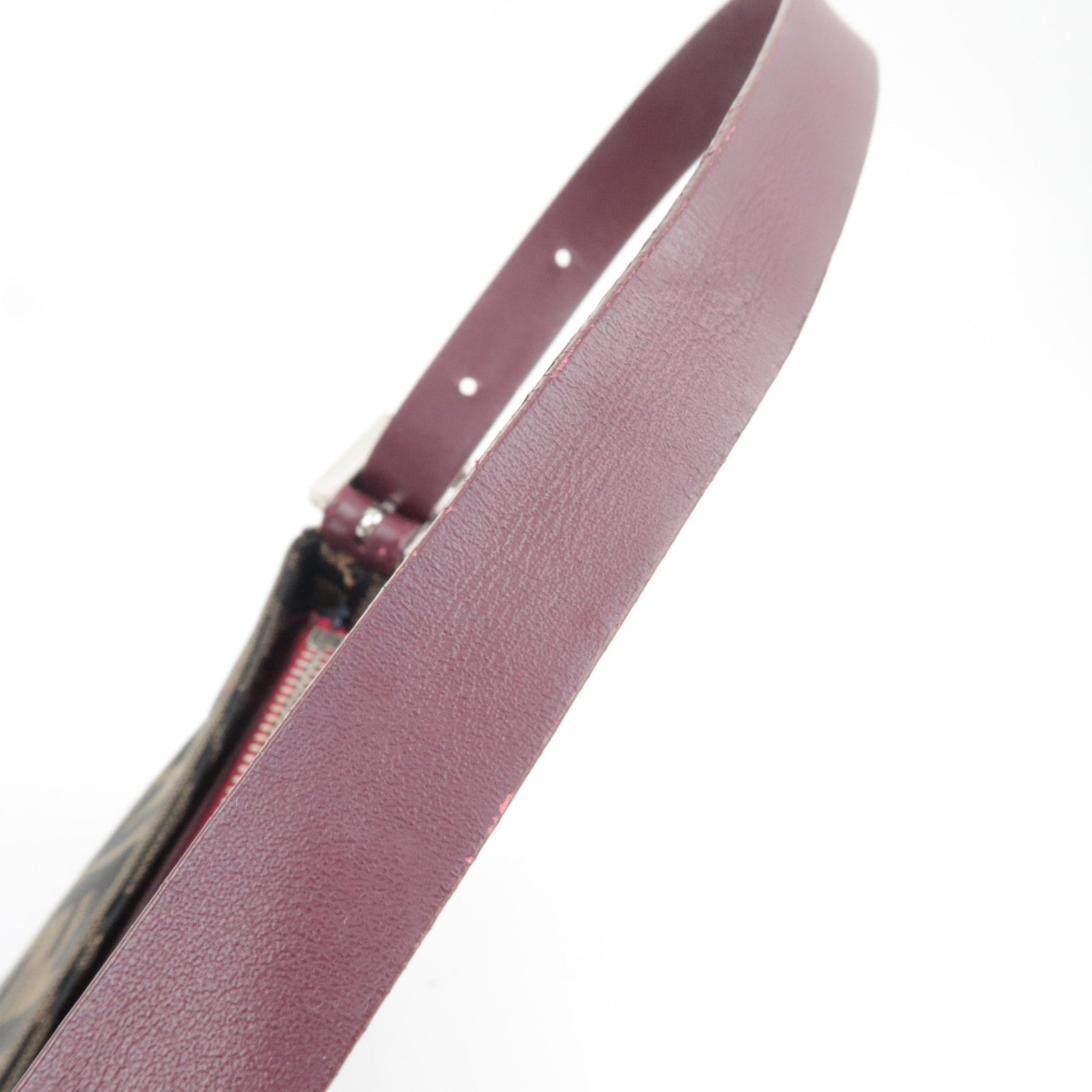 FENDI Zucca Shoulder Bag Canvas Leather Brown BR207