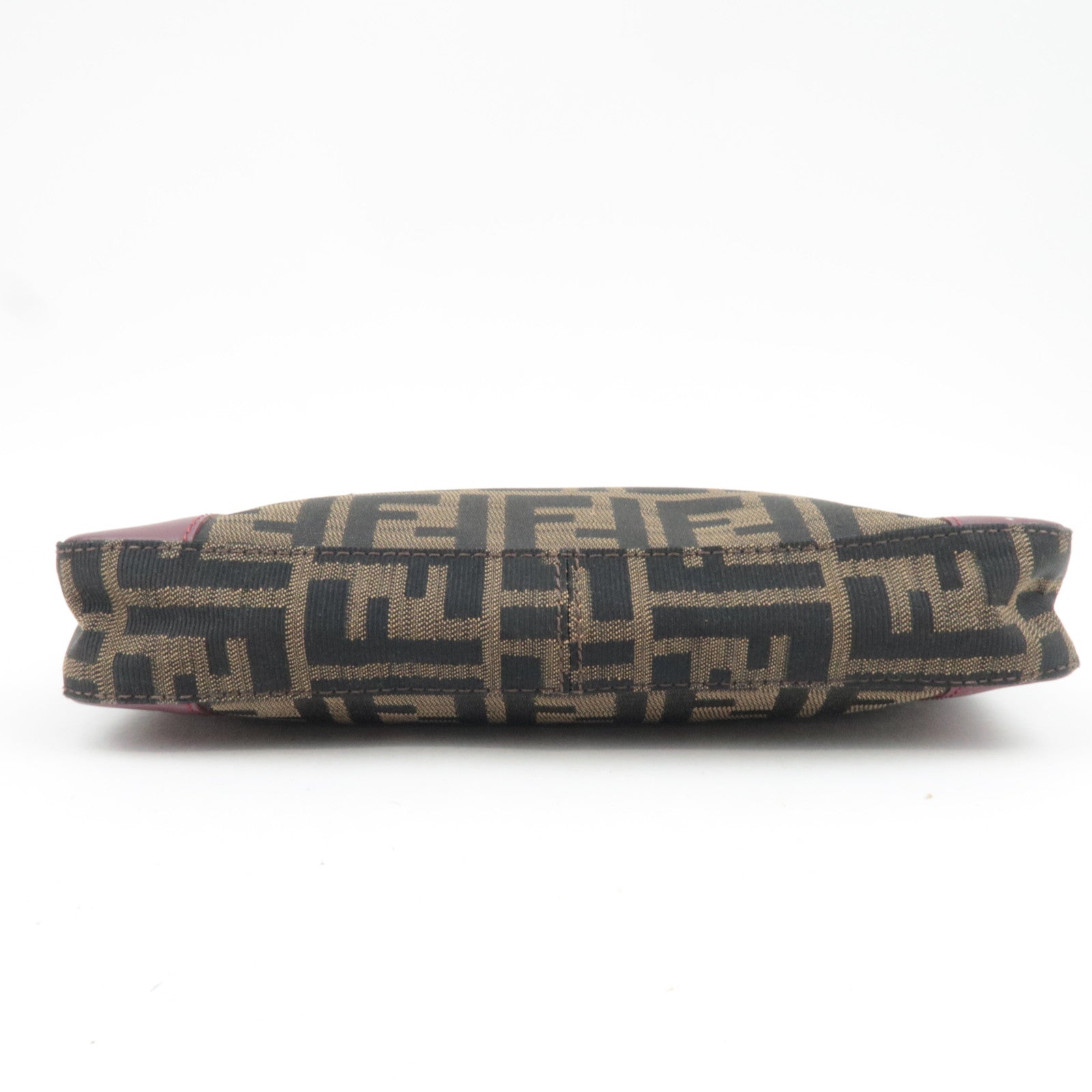 FENDI Zucca Shoulder Bag Canvas Leather Brown BR207