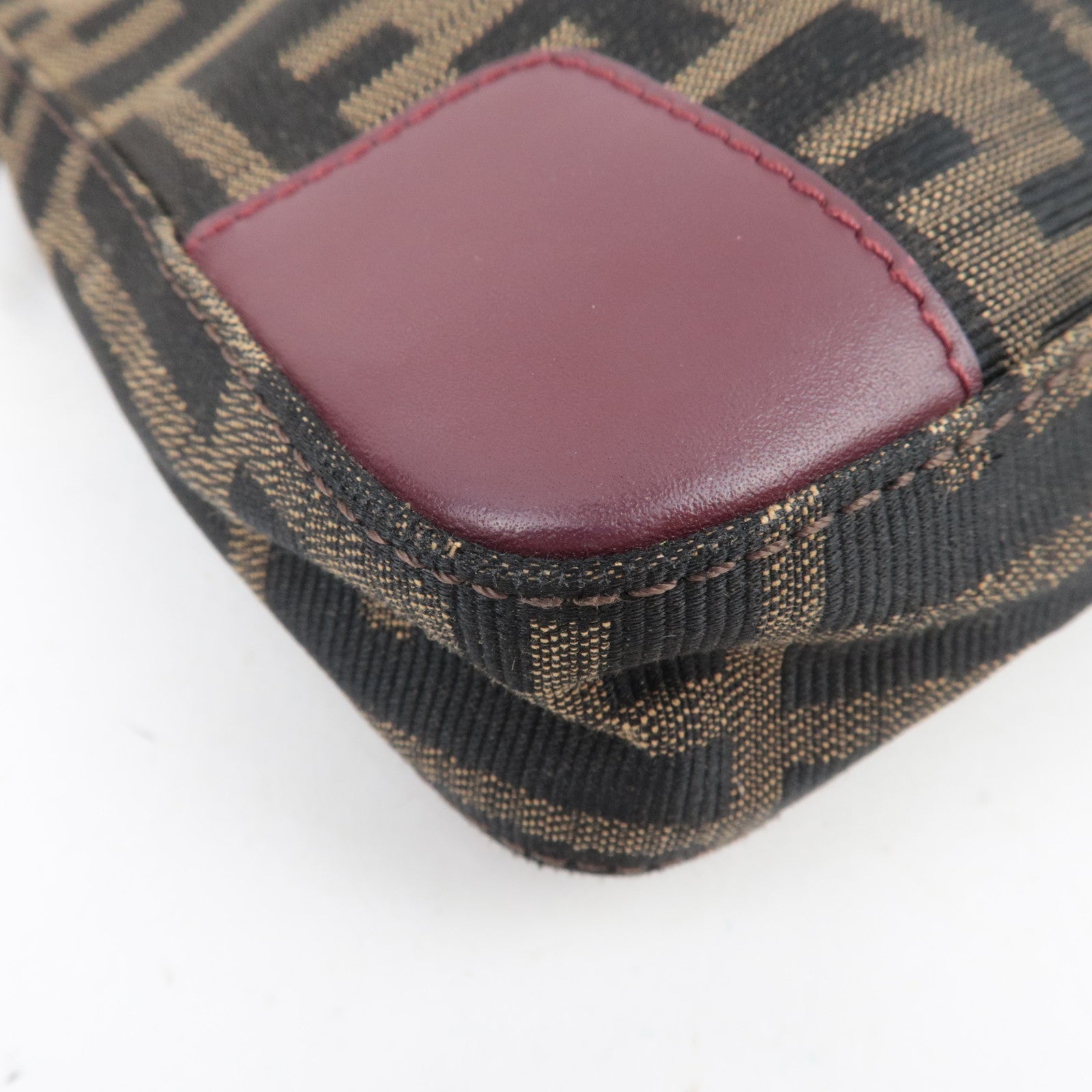 FENDI Zucca Shoulder Bag Canvas Leather Brown BR207