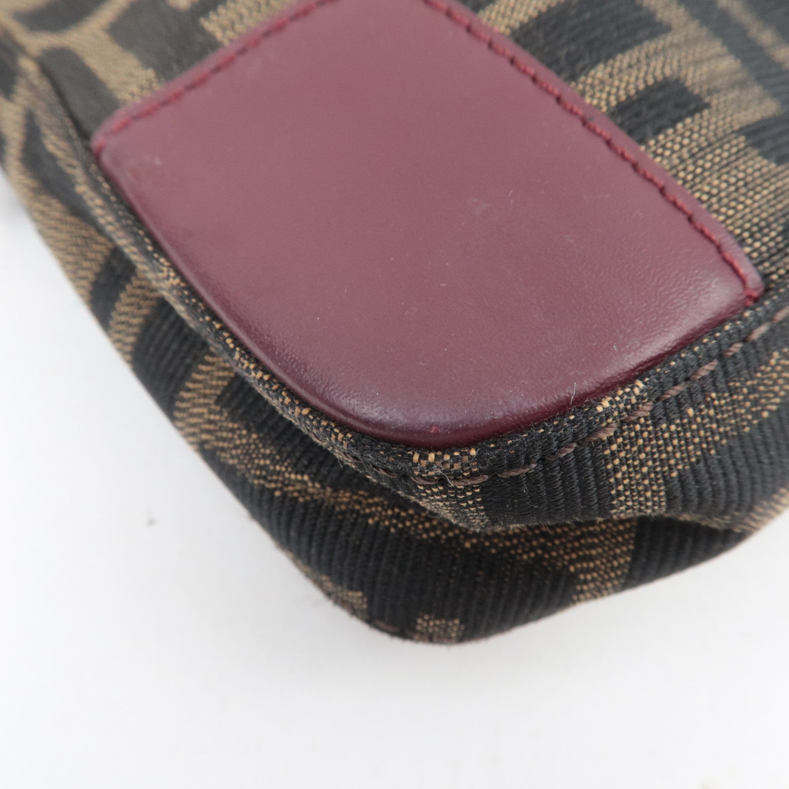 FENDI Zucca Shoulder Bag Canvas Leather Brown BR207