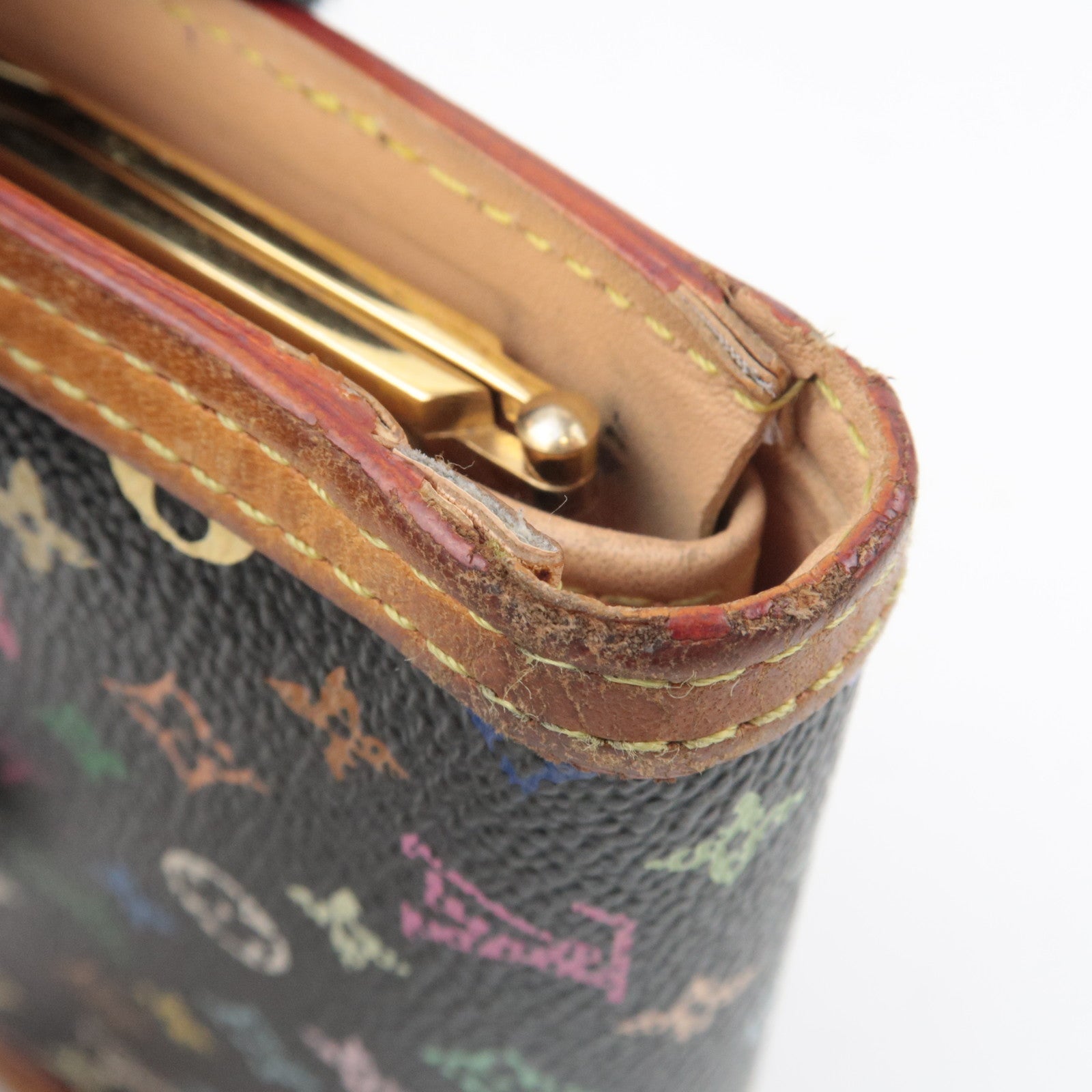 Louis Vuitton Monogram Multicolore Porte Monnaie Billets Viennois Wallet Noir M92988