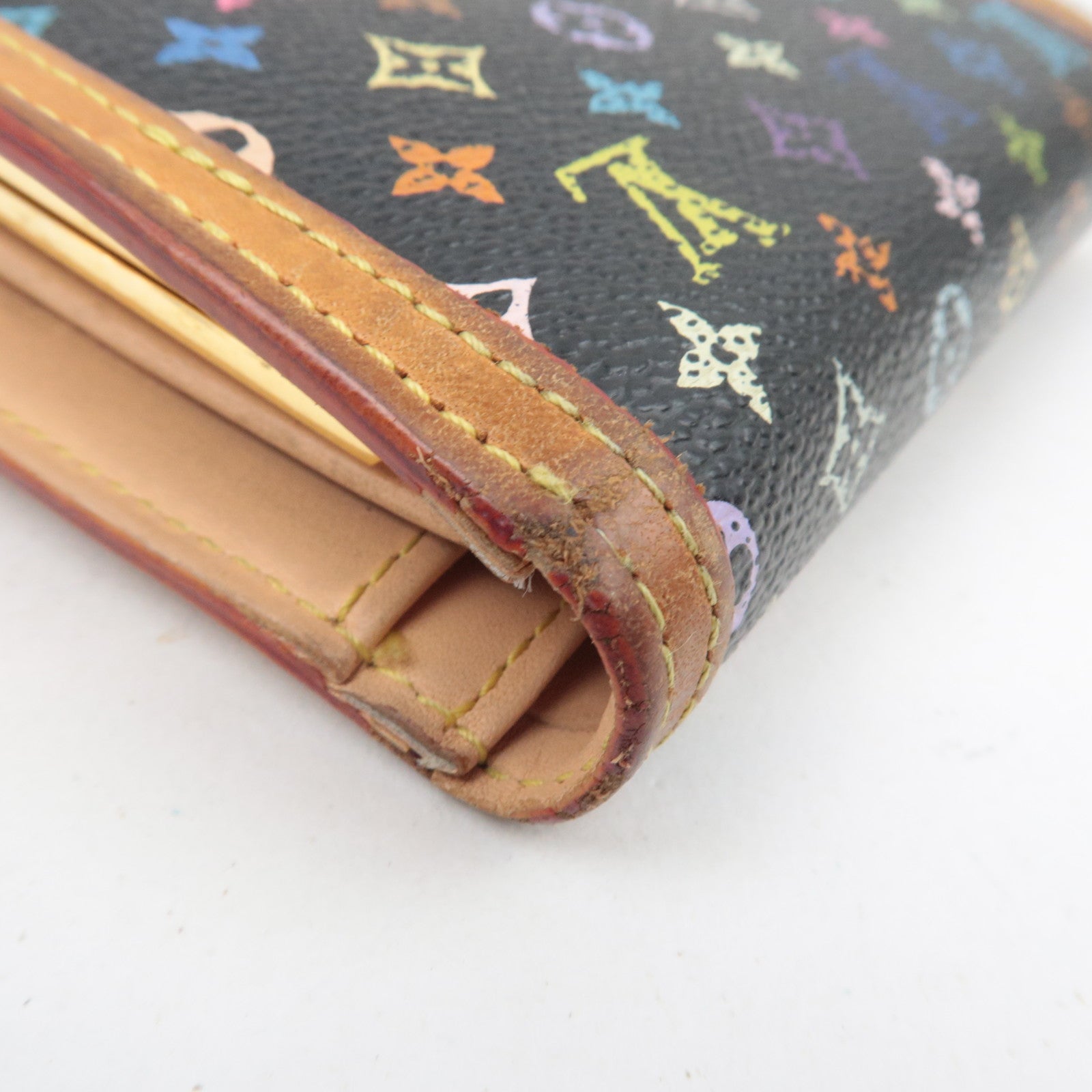 Louis Vuitton Monogram Multicolore Porte Monnaie Billets Viennois Wallet Noir M92988