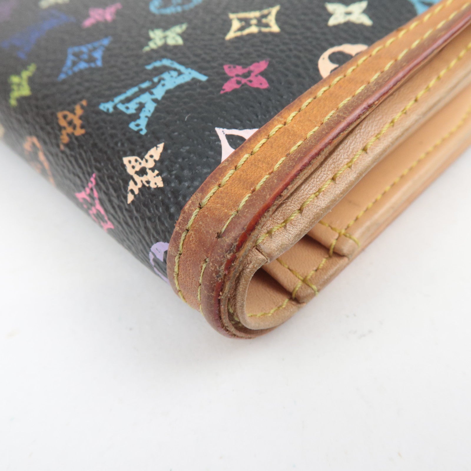 Louis Vuitton Monogram Multicolore Porte Monnaie Billets Viennois Wallet Noir M92988
