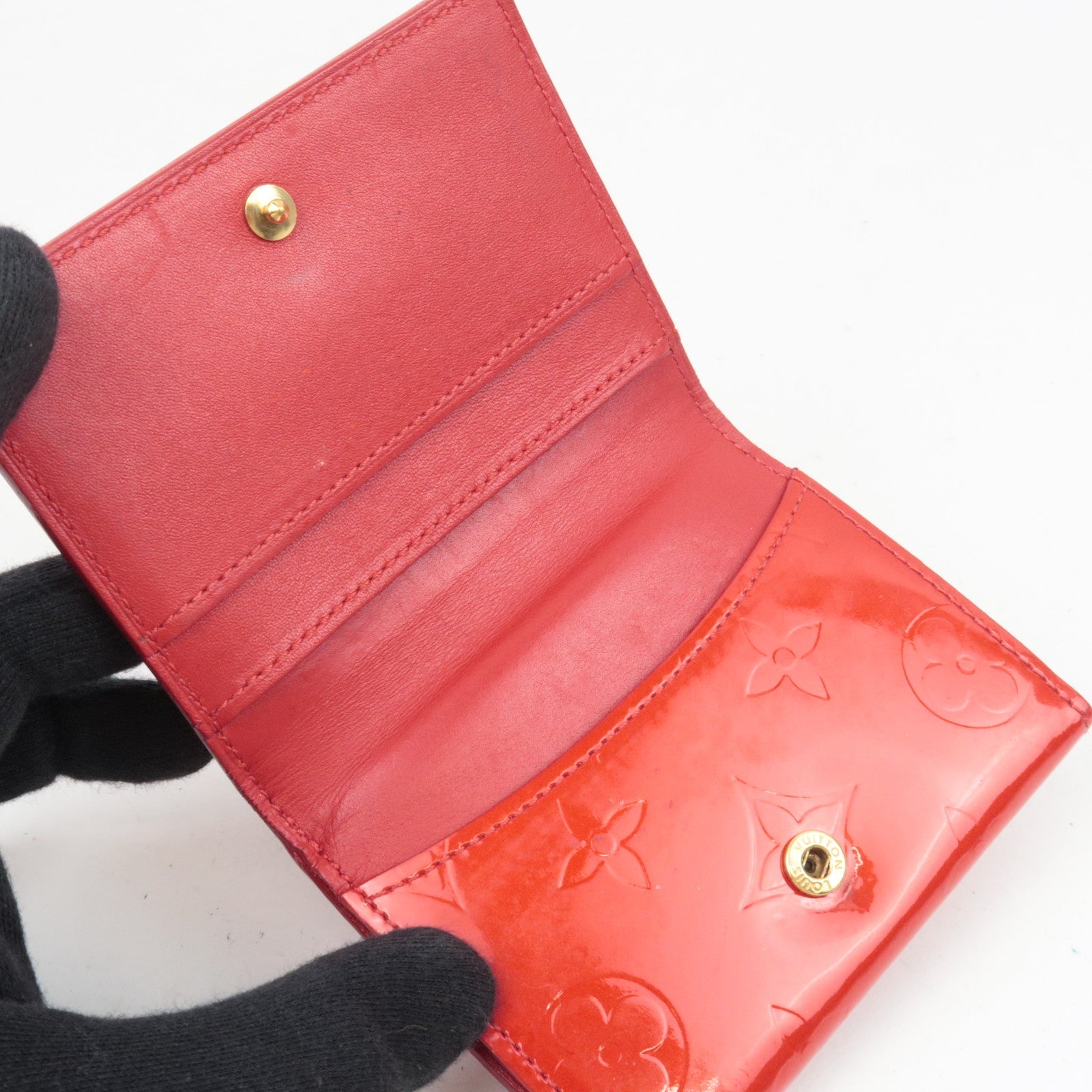 Louis Vuitton Monogram Vernis Ludlow Mini Wallet Rouge M91090 *Box