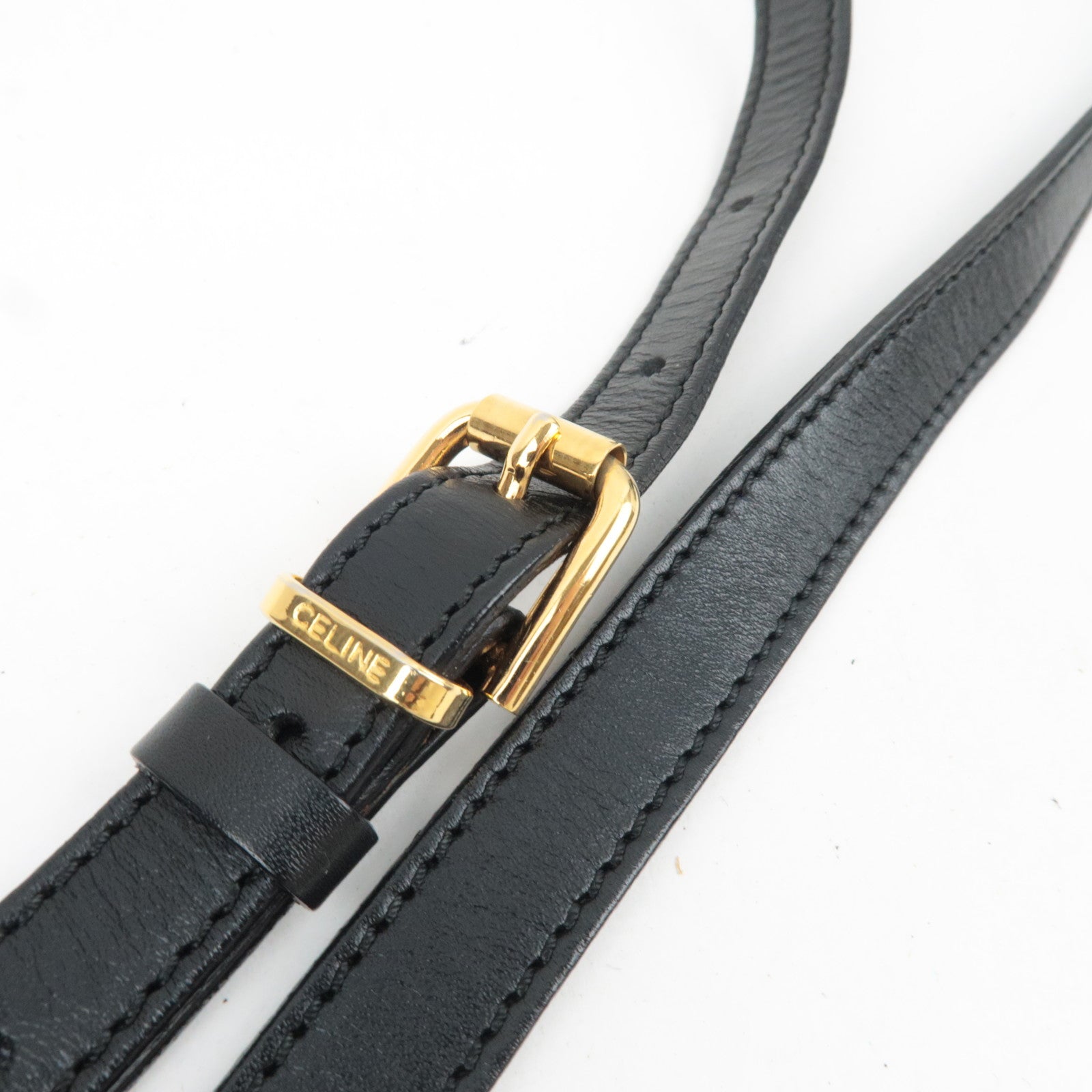 CELINE Macadam Shoulder Bag PVC Leather Black