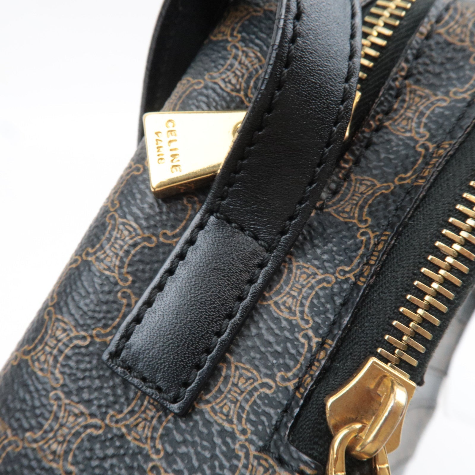 CELINE Macadam Shoulder Bag PVC Leather Black