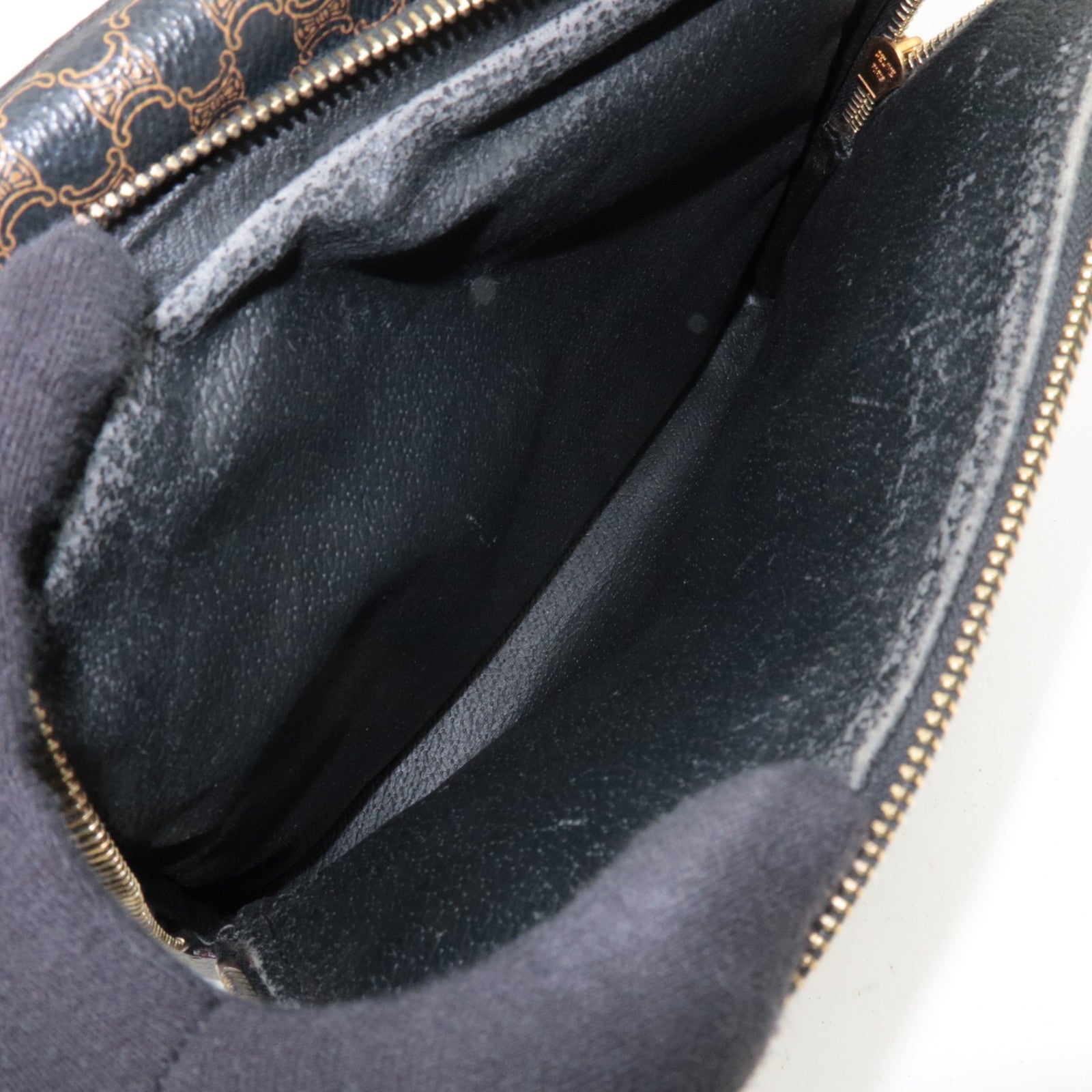 CELINE Macadam Shoulder Bag PVC Leather Black