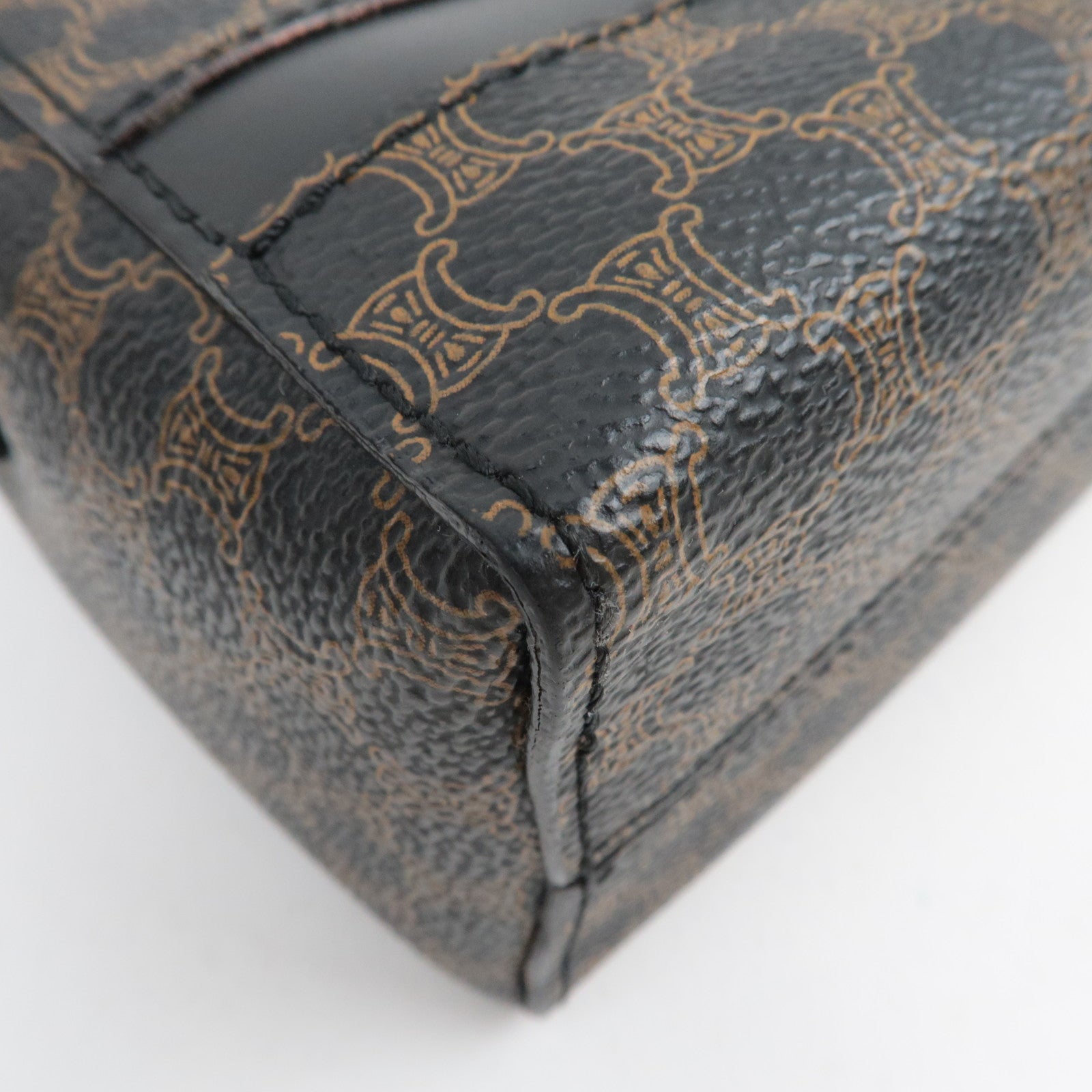 CELINE Macadam Shoulder Bag PVC Leather Black