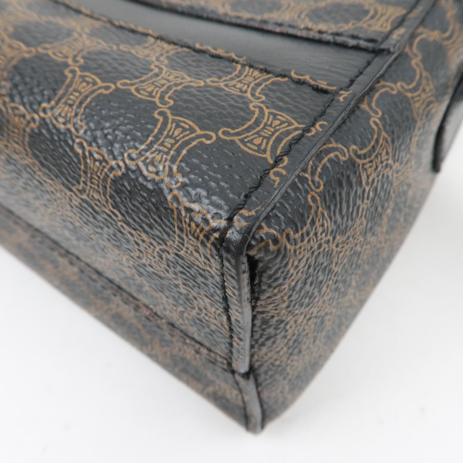 CELINE Macadam Shoulder Bag PVC Leather Black