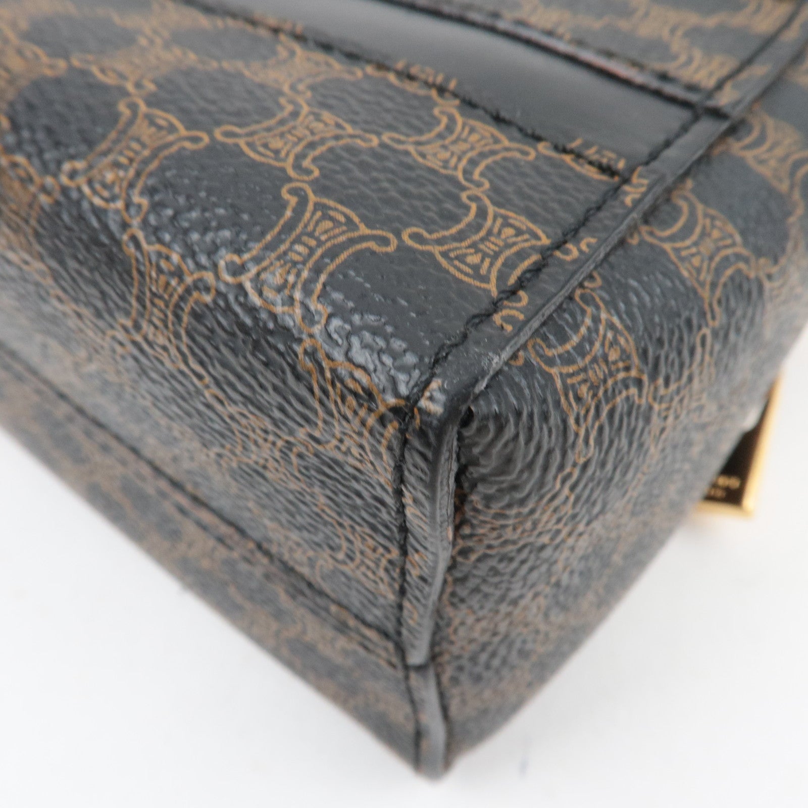 CELINE Macadam Shoulder Bag PVC Leather Black