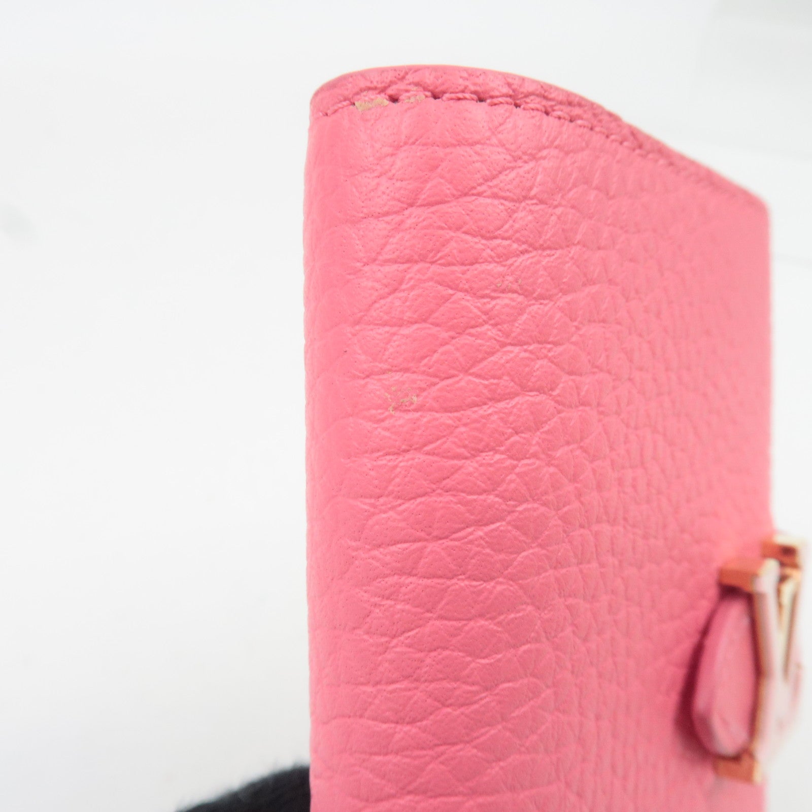 Louis Vuitton Vertical Compact Wallet Taurillon Leather Fuchsia M82461 *Box, Dust bag